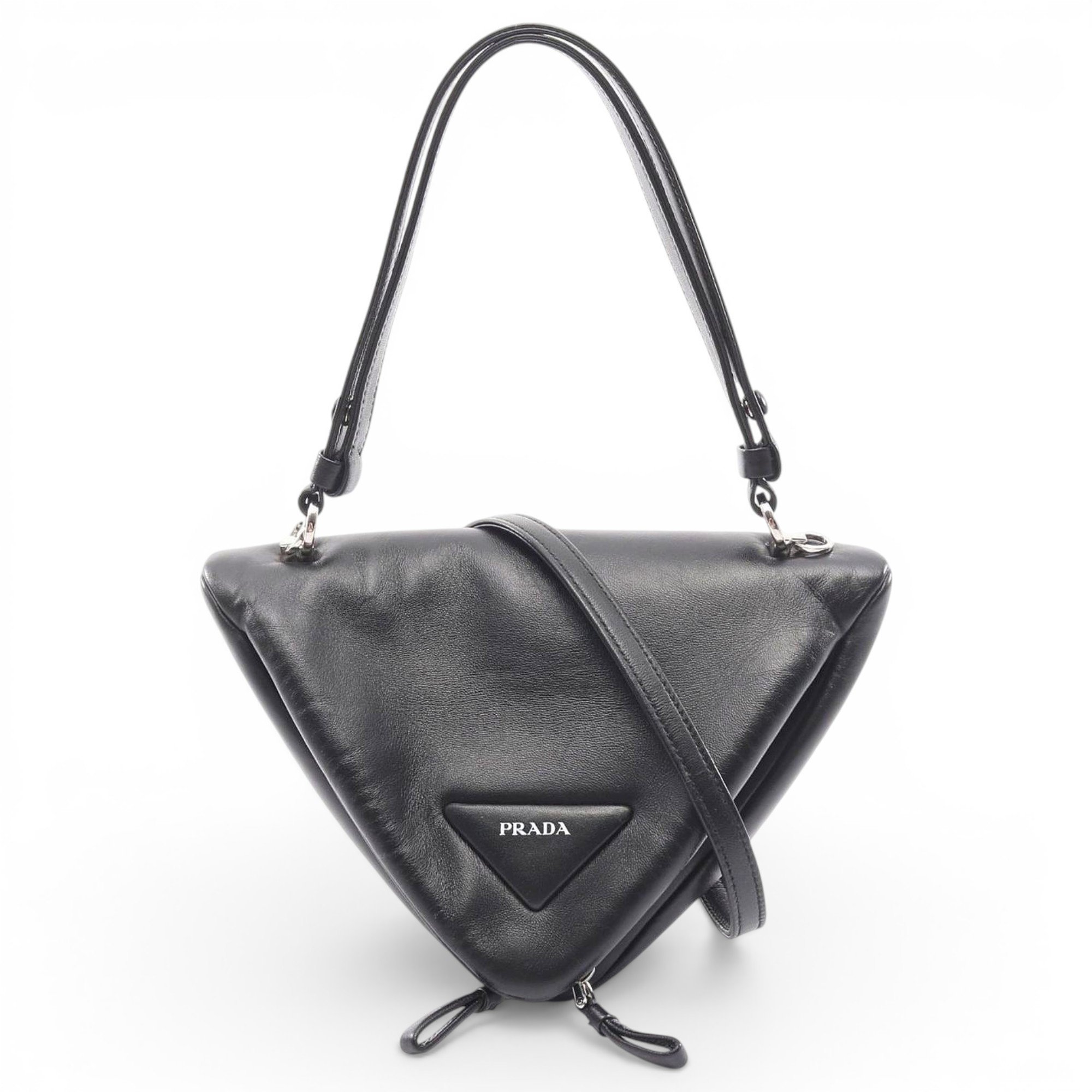 Triangle leather handbag