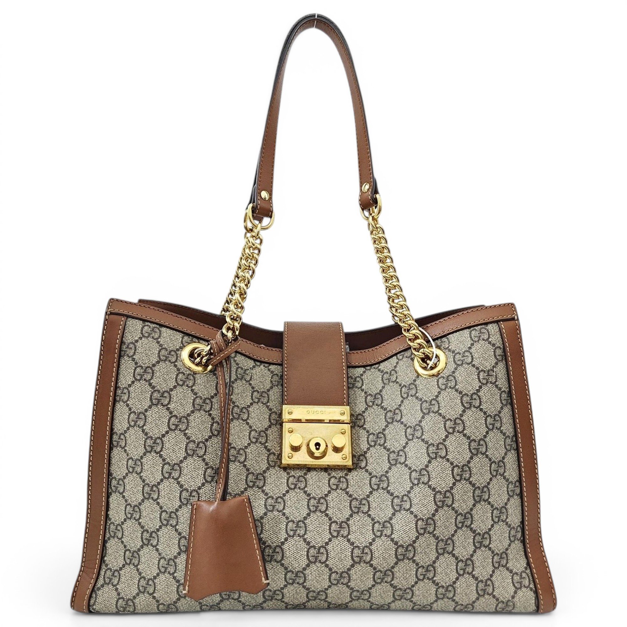 Padlock leather handbag