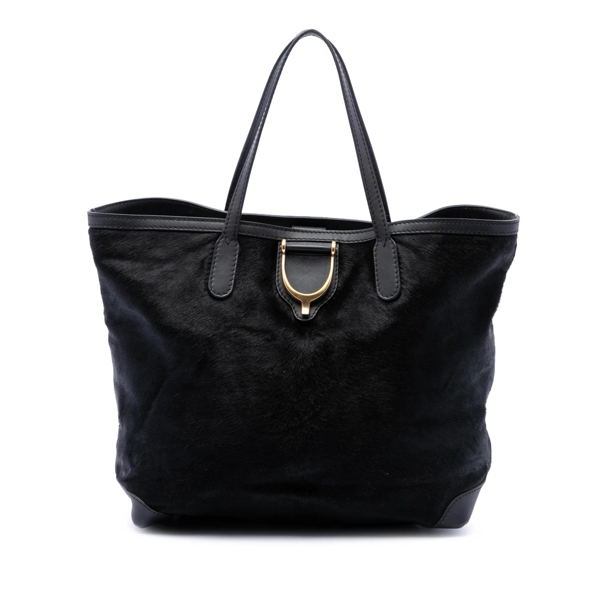 Stirrup pony-style calfskin handbag