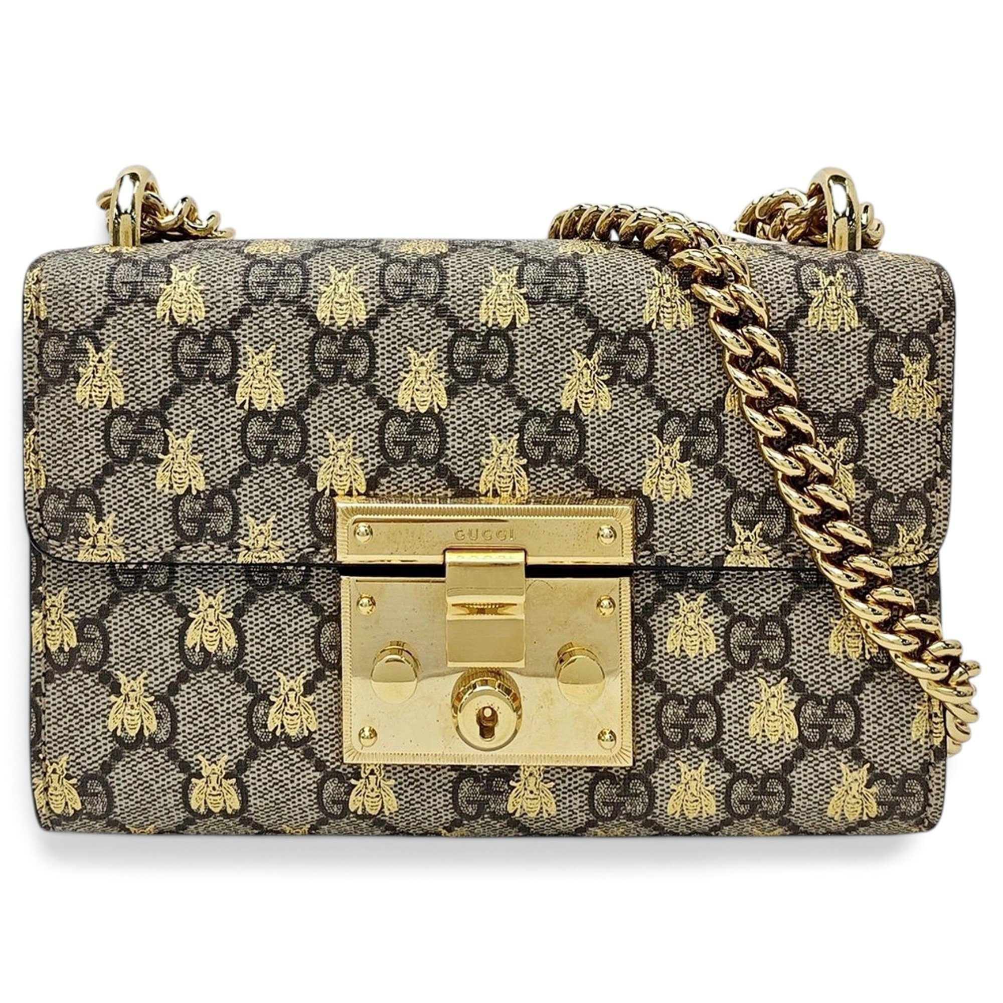 Padlock leather handbag