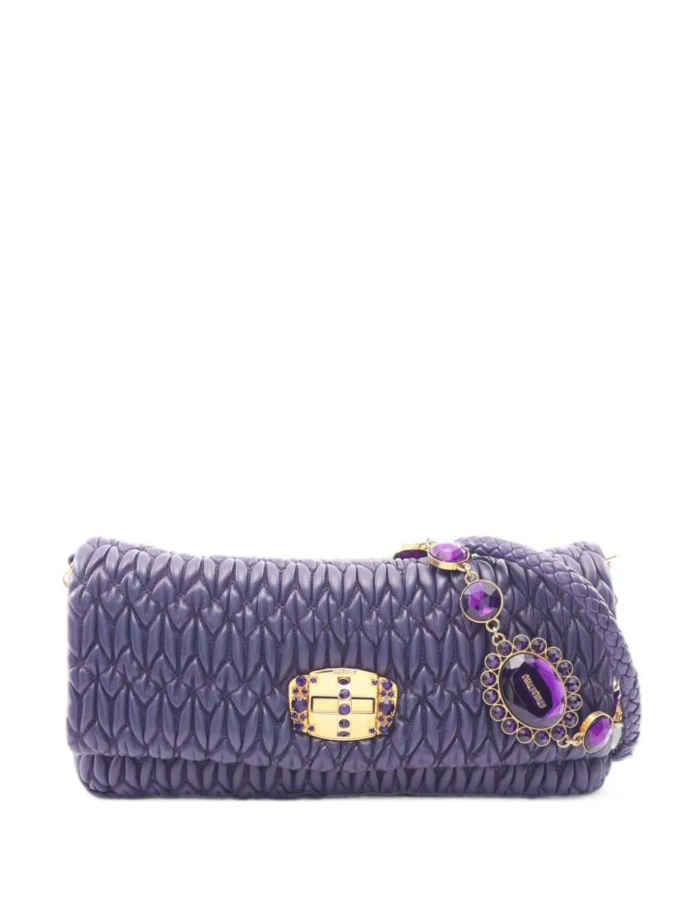 2010s Nappa Crystal matelassé clutch bag
