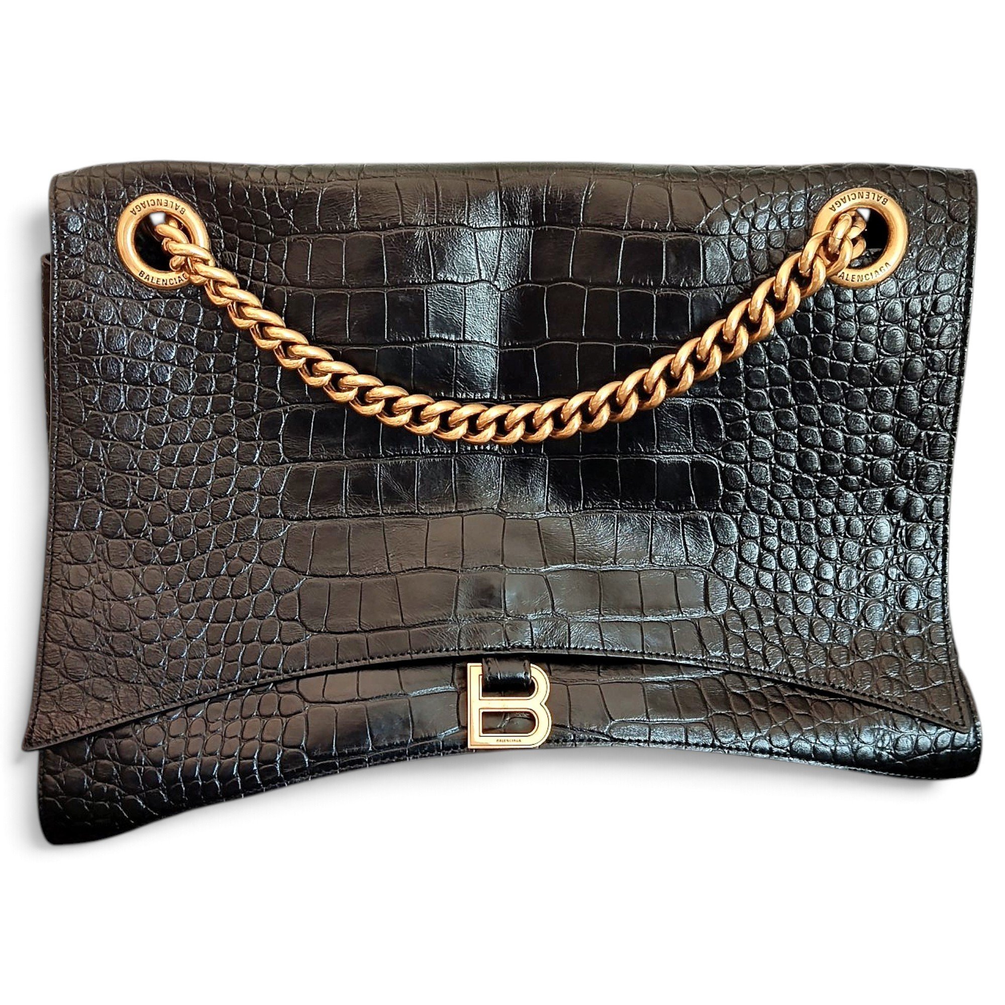 Crush leather handbag