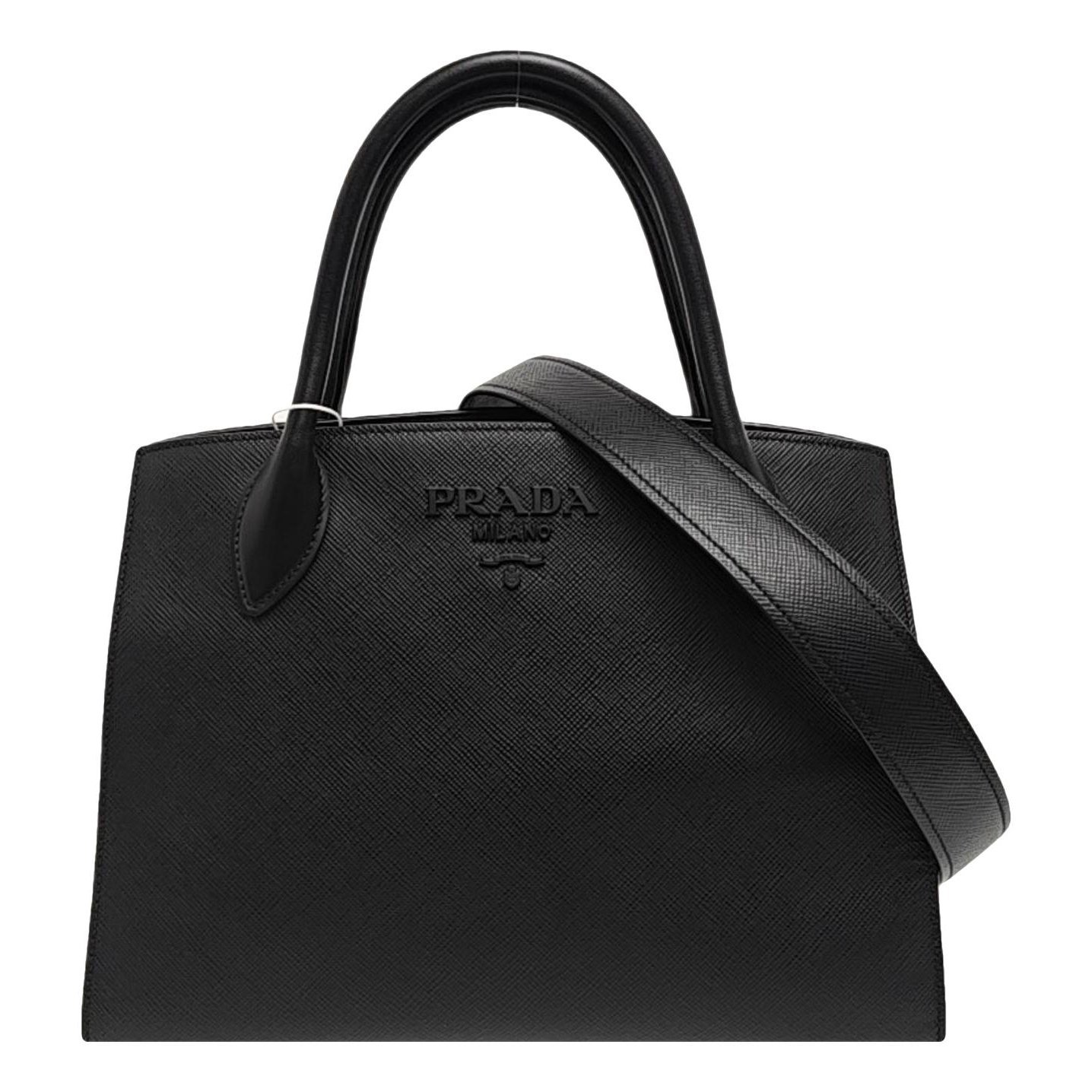 Monochrome leather handbag