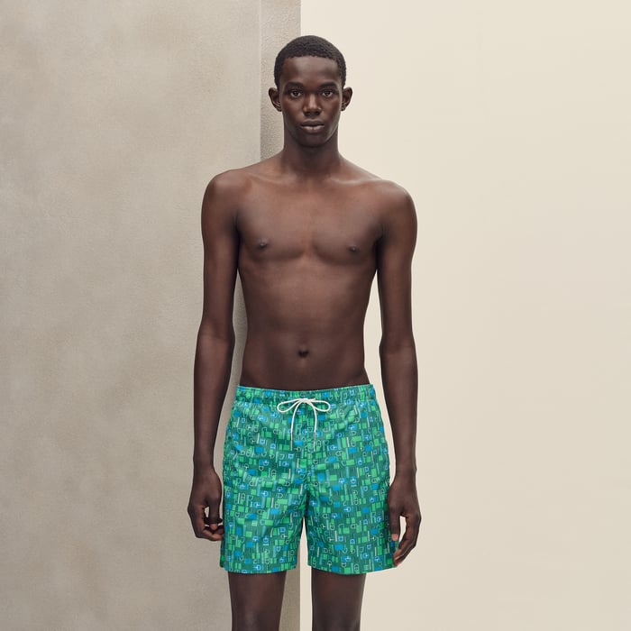 Menthe "Metal Au Carre" Swim Trunks