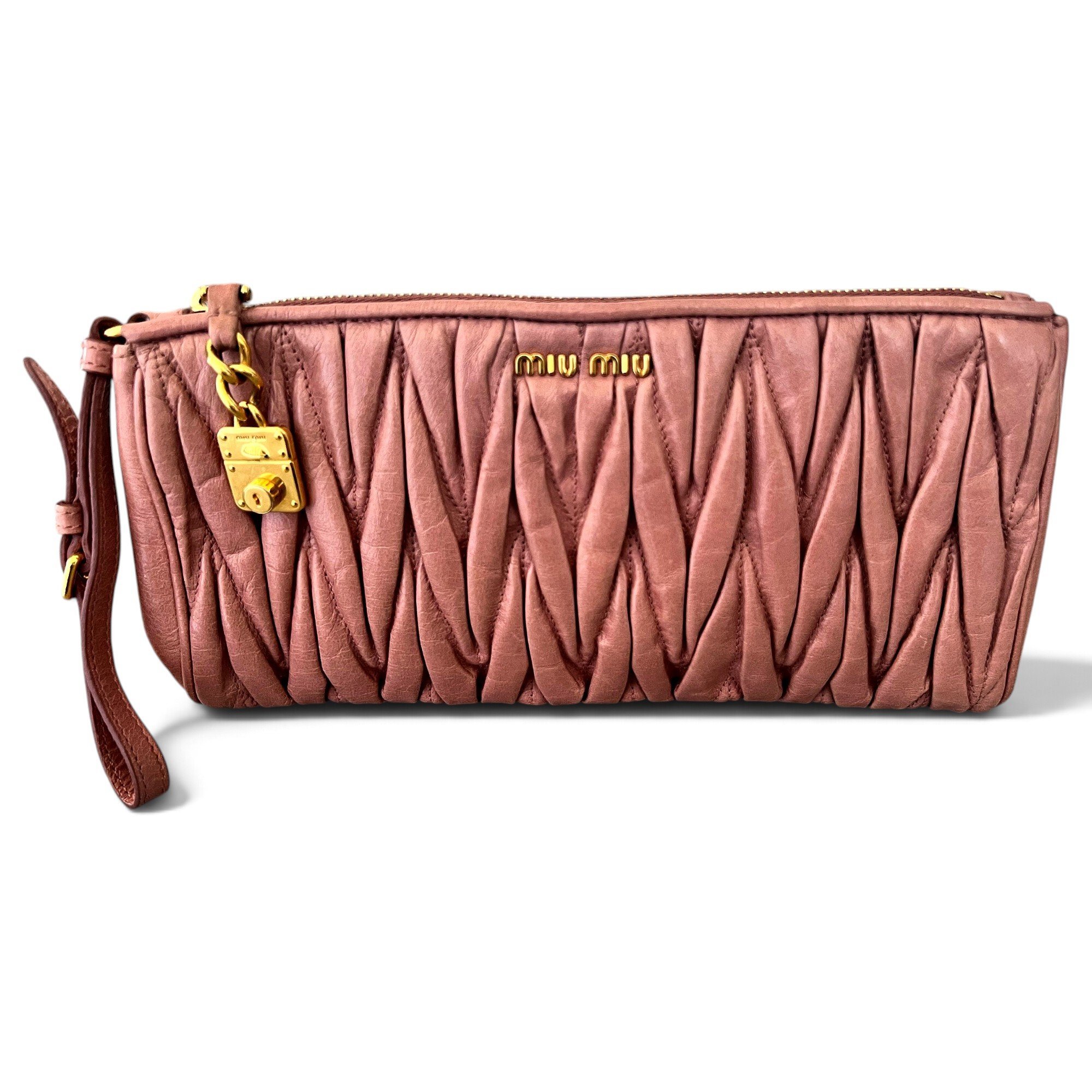 Miu Miu Miu Crystal leather clutch bag