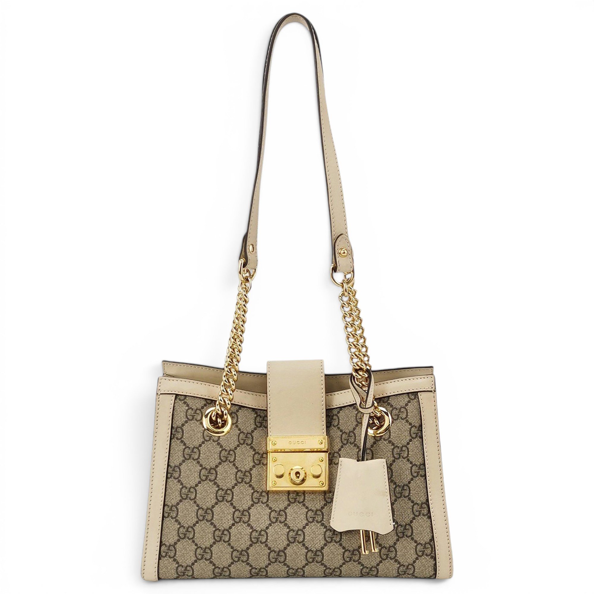 Padlock leather handbag