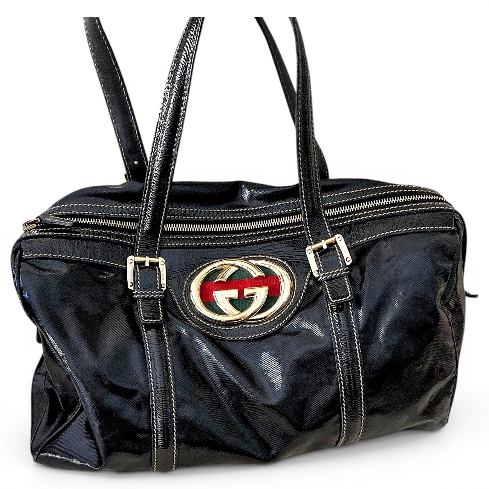 Dialux Britt patent leather handbag