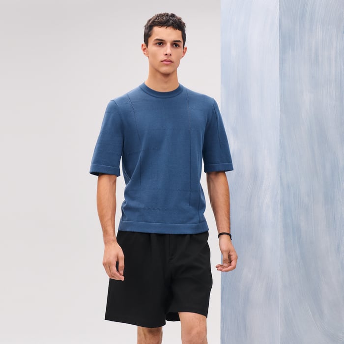 Bleu Turquin "Jeu De Points Sellier" Crewneck Sweater