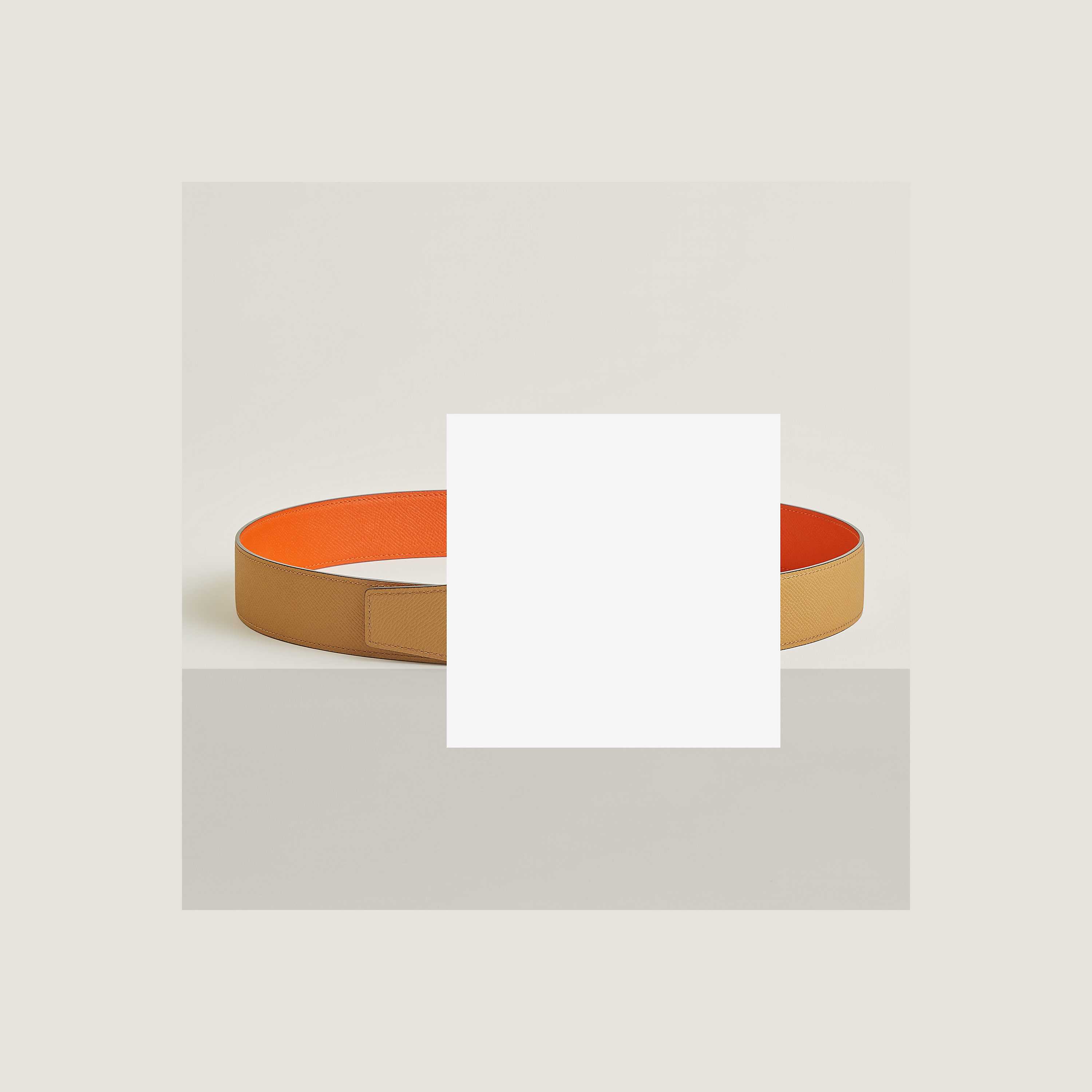 Tube H belt buckle & Reversible leather strap 38 mm