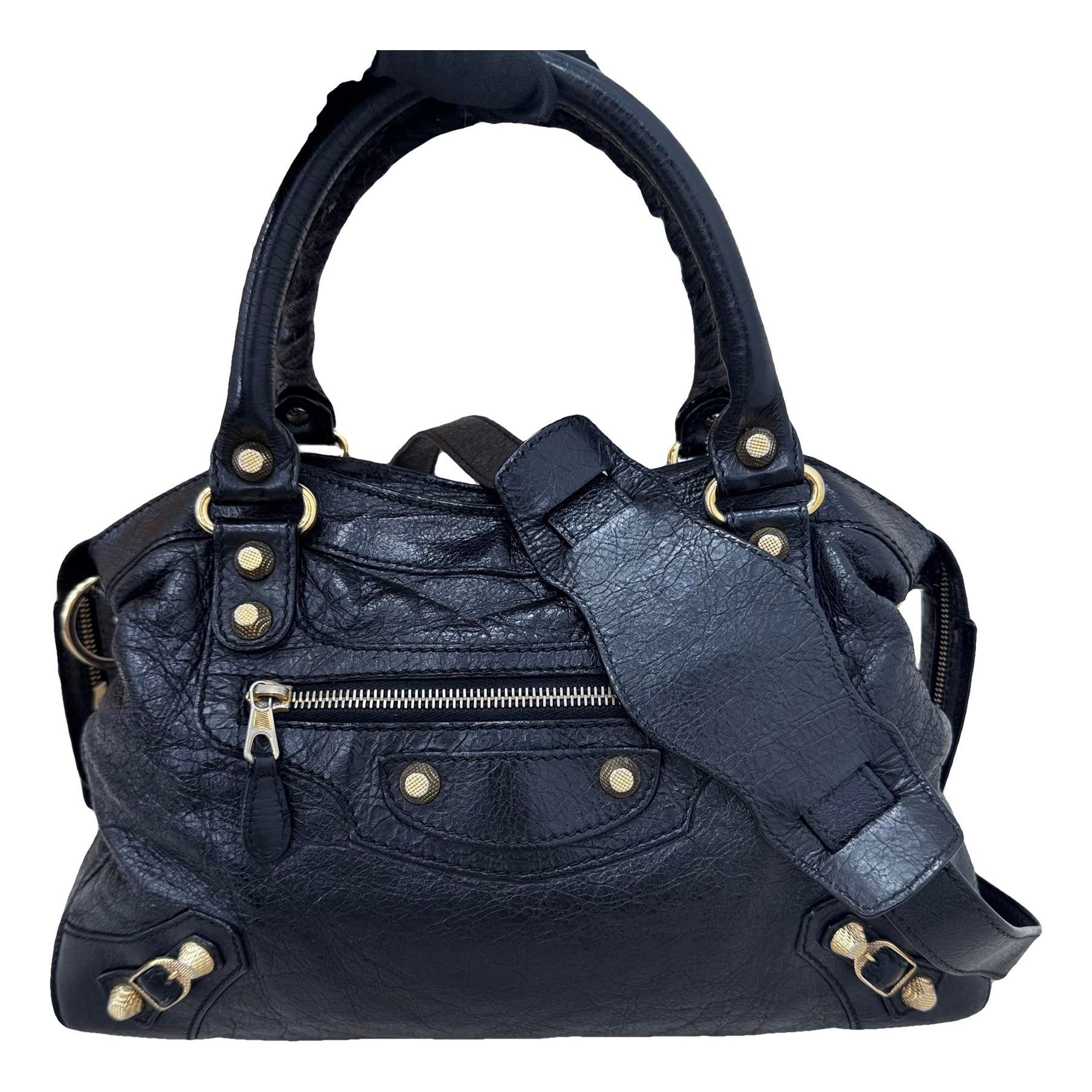 City leather handbag