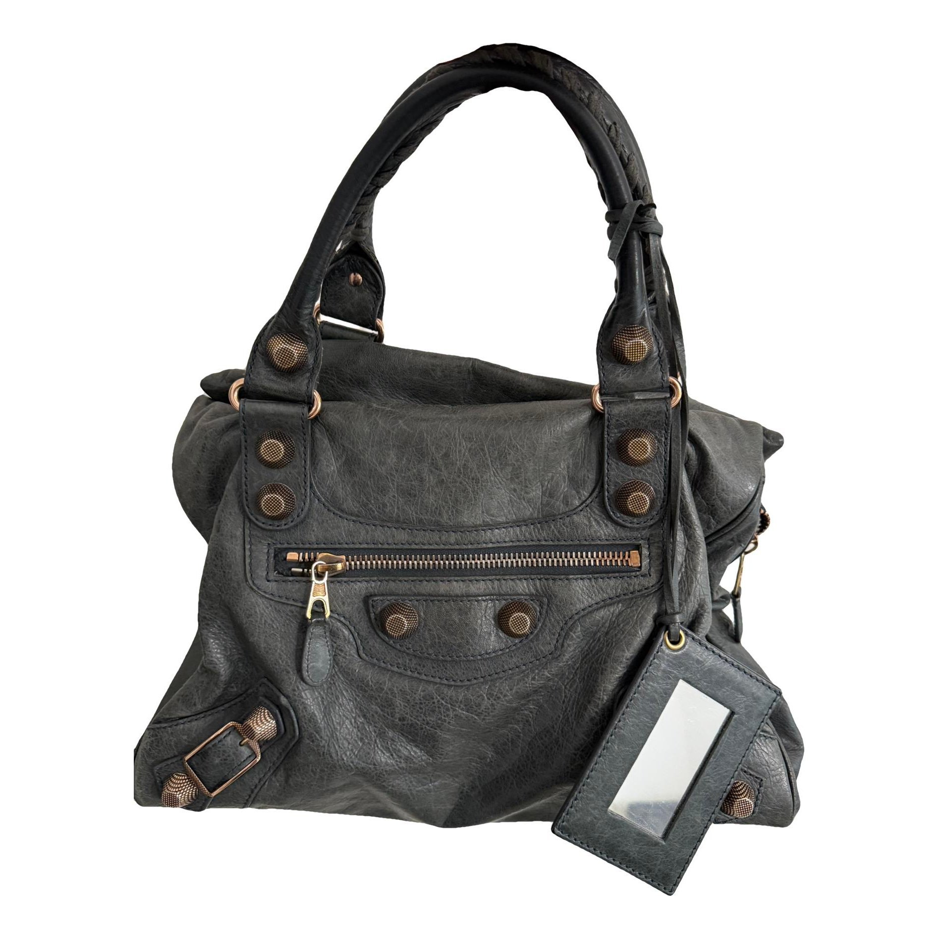 City leather handbag
