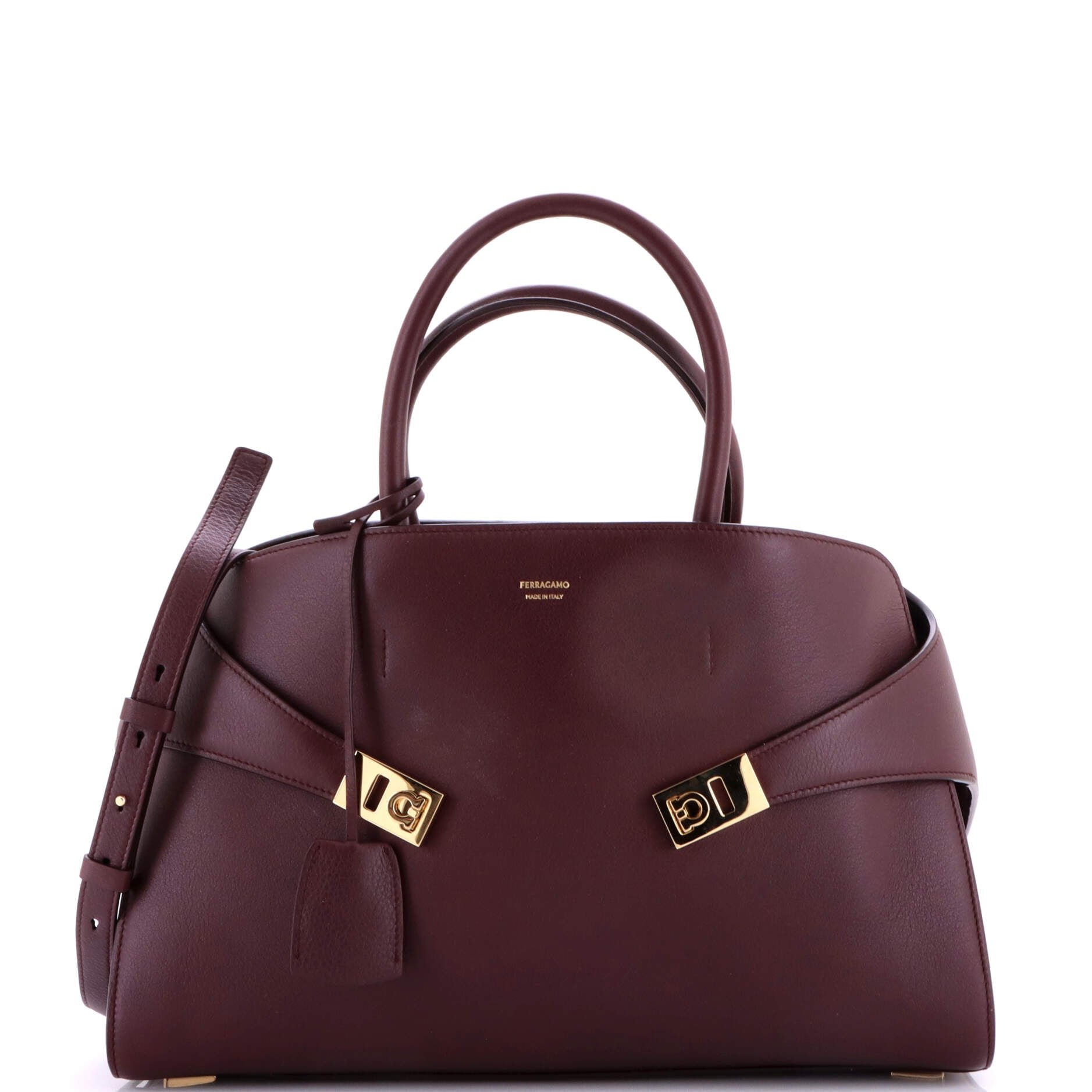 Salvatore Ferragamo Hug Top Handle Bag Leather Large