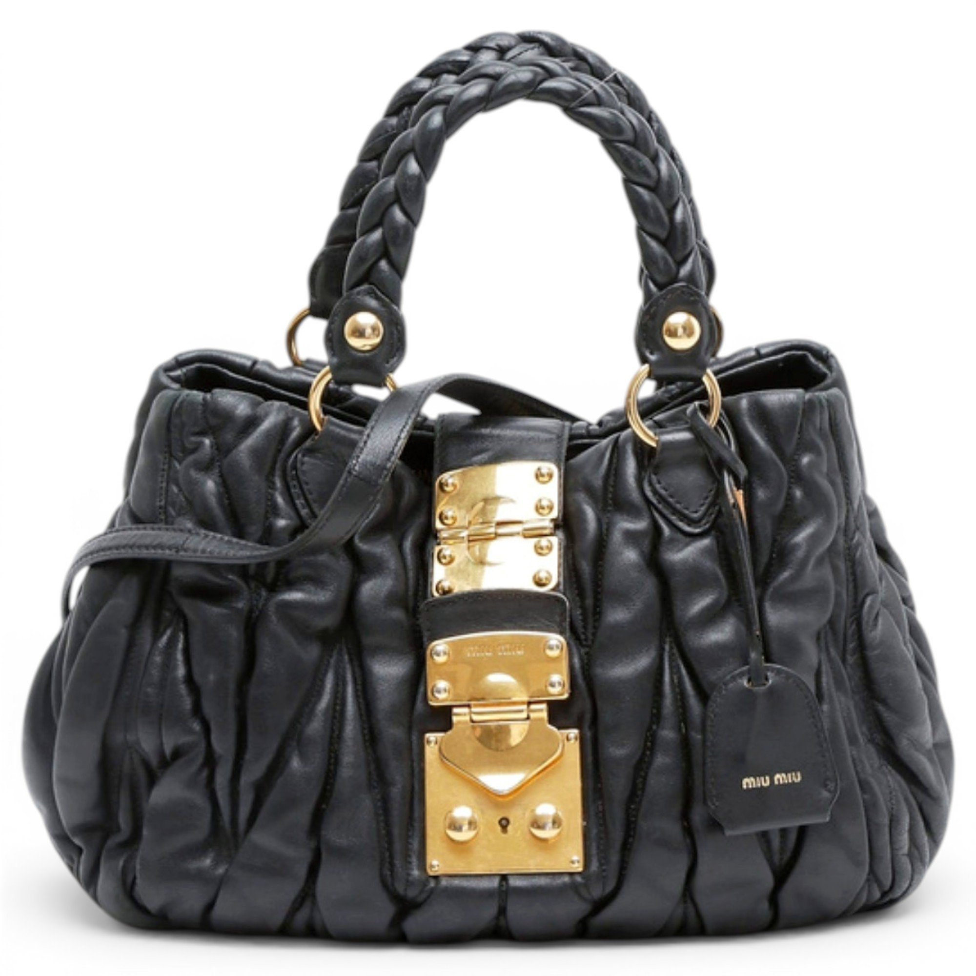 Matelassé leather handbag