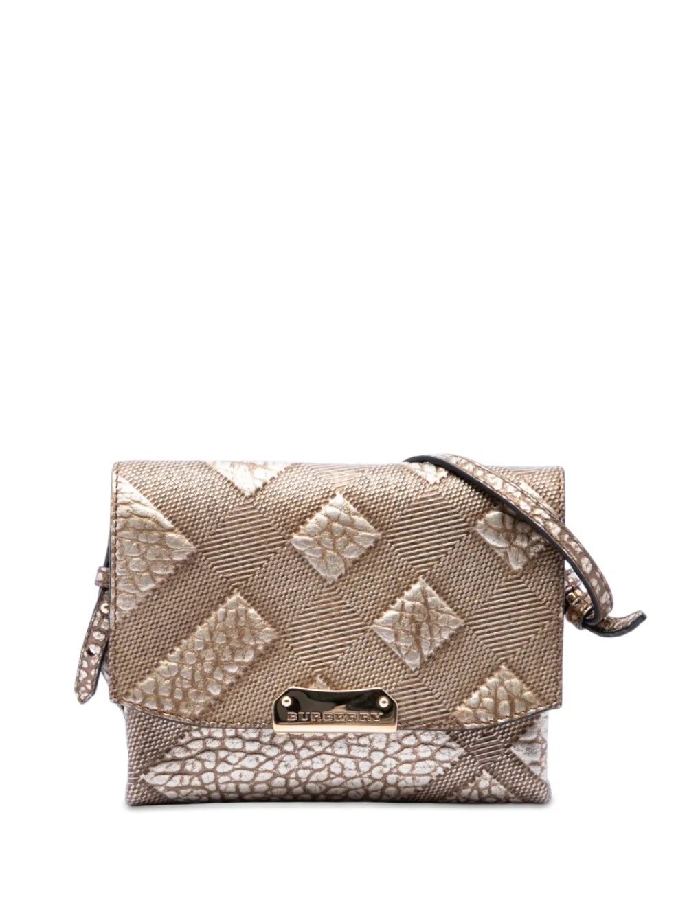 2000-2017 Embossed Grain Check Leather Langley crossbody bag