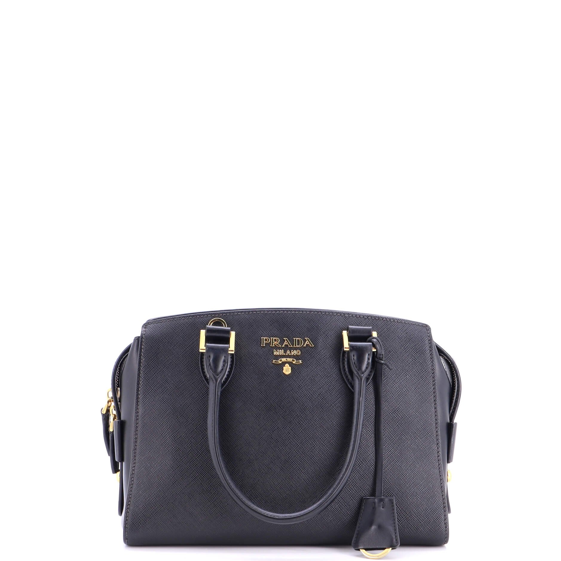 Convertible Zip Around Satchel City Calfskin and Saffiano Leather Small