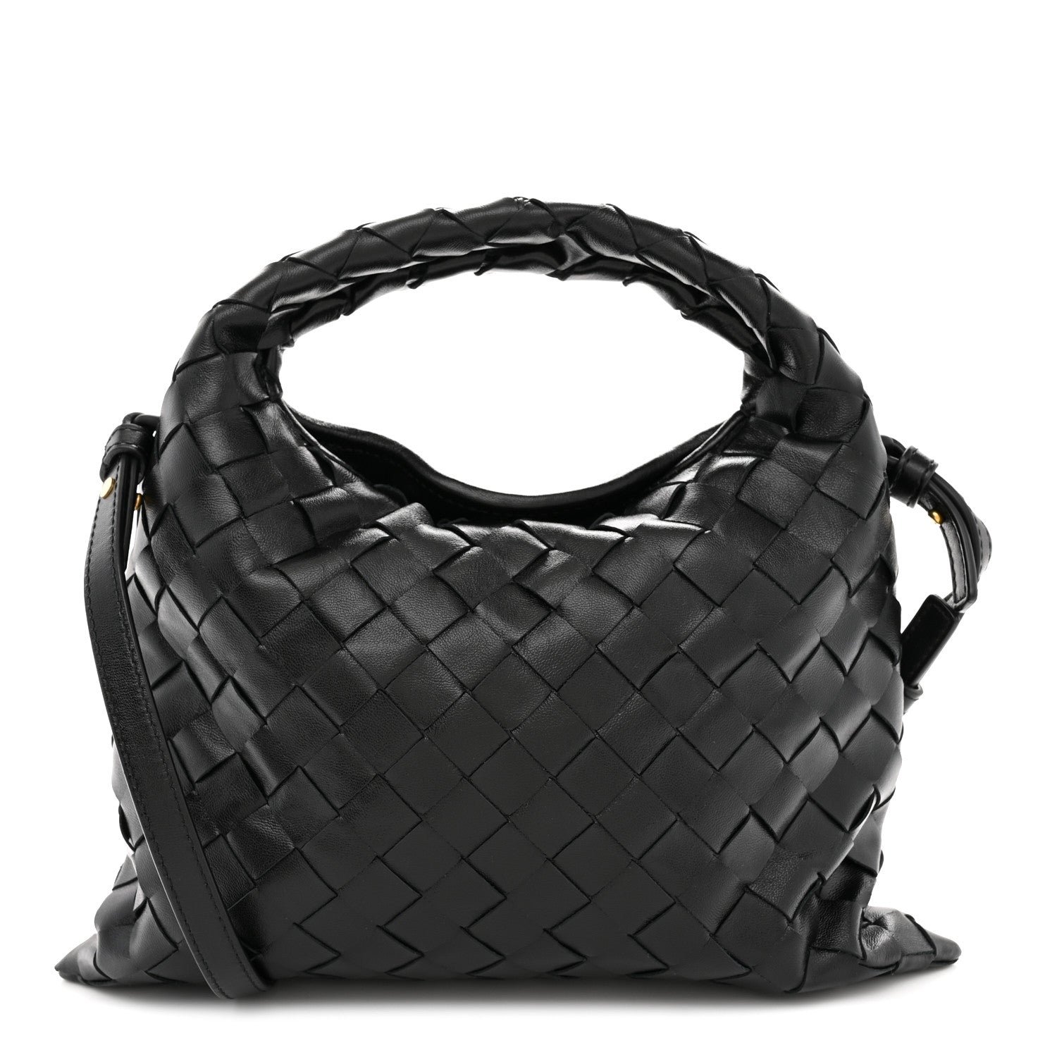 Bottega Veneta Calfskin Intrecciato Mini Hop Black