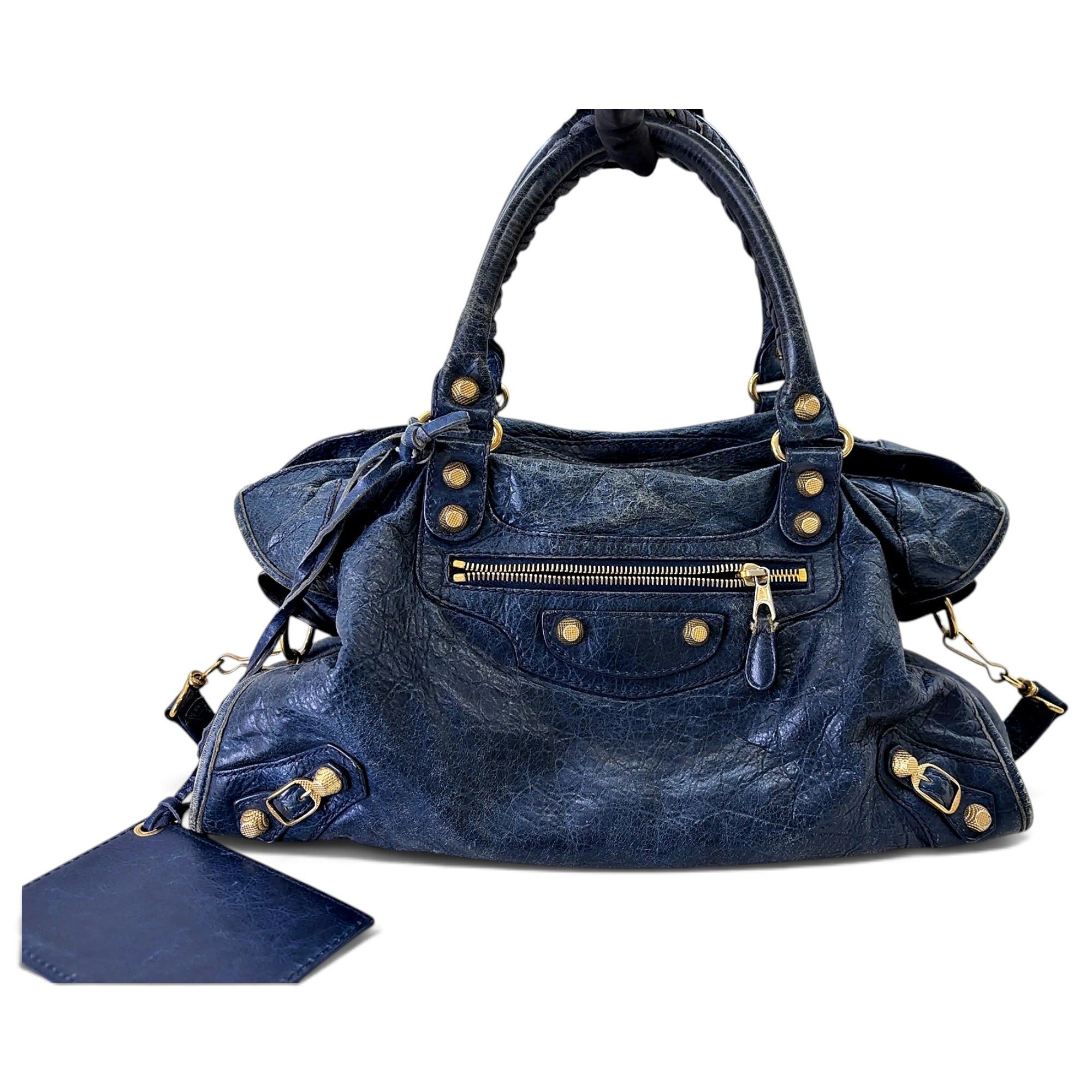 City leather handbag