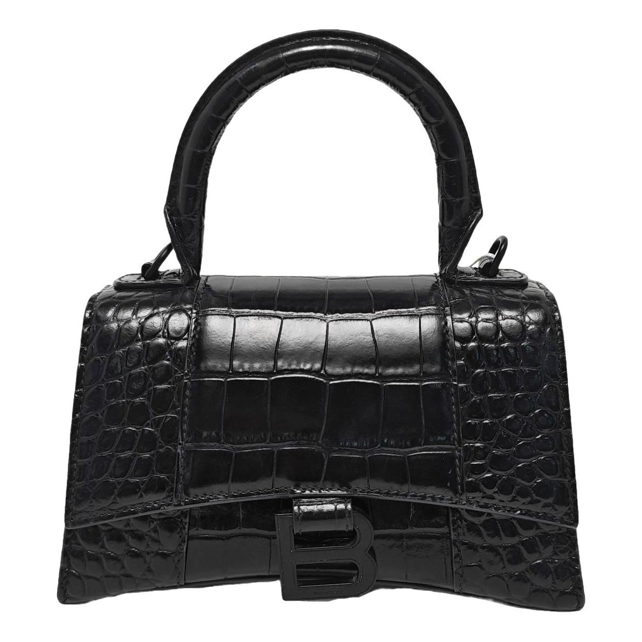 Hourglass leather handbag