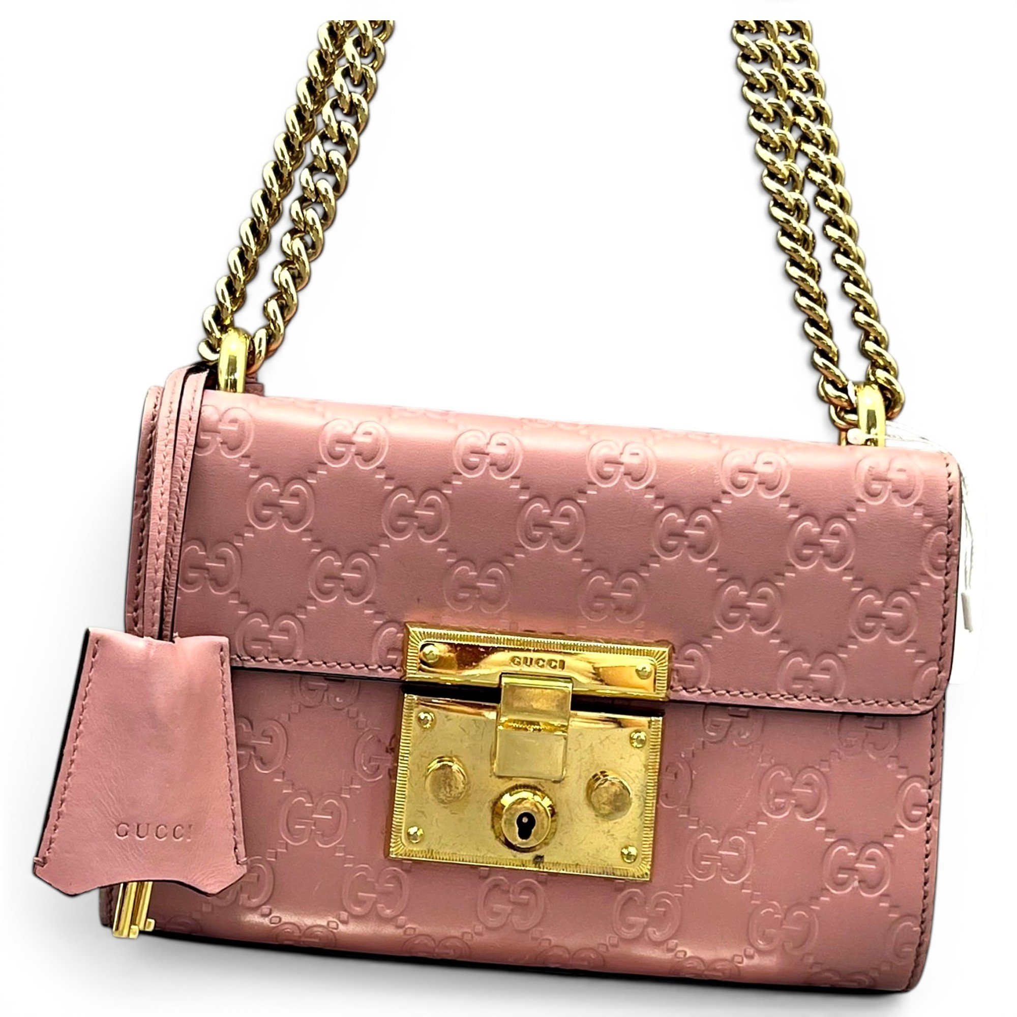 Padlock leather handbag