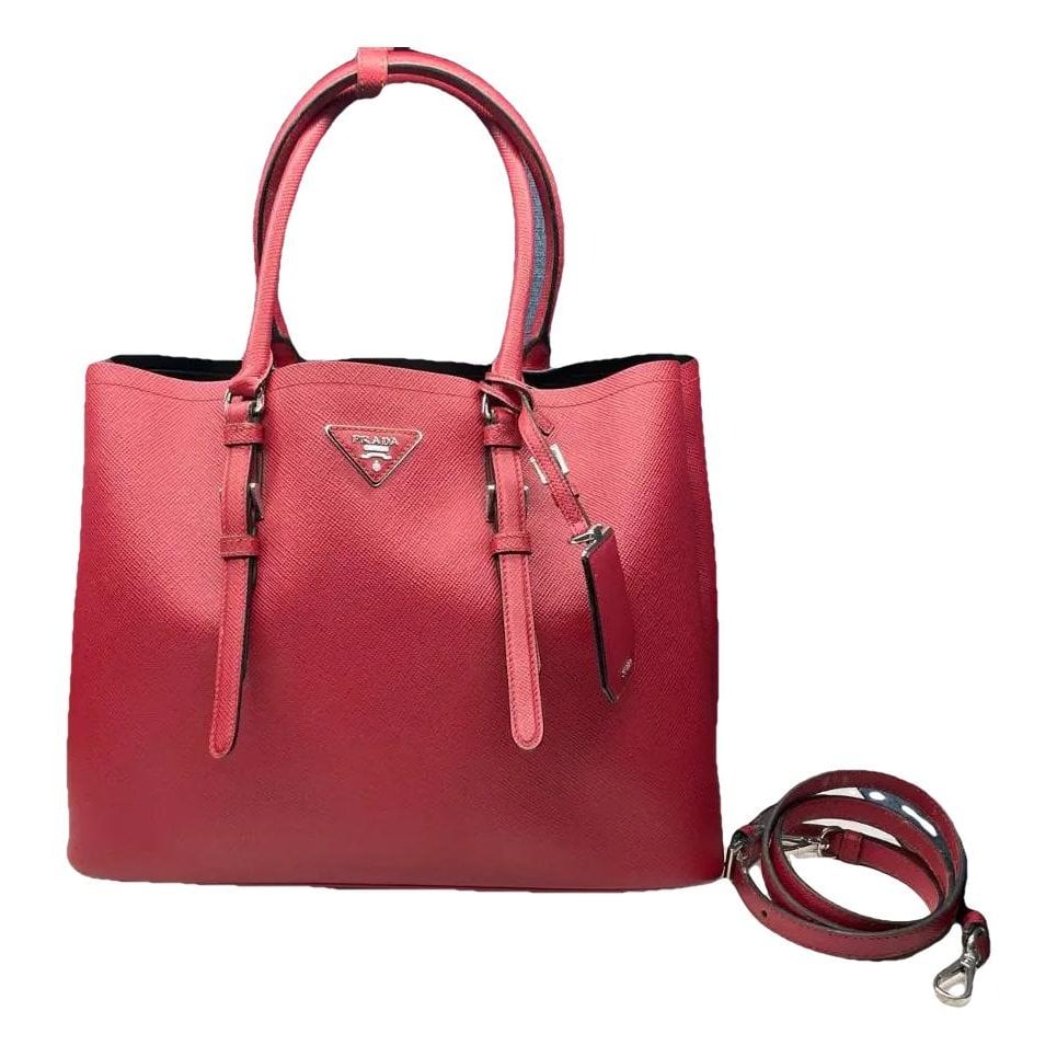 Double leather crossbody bag