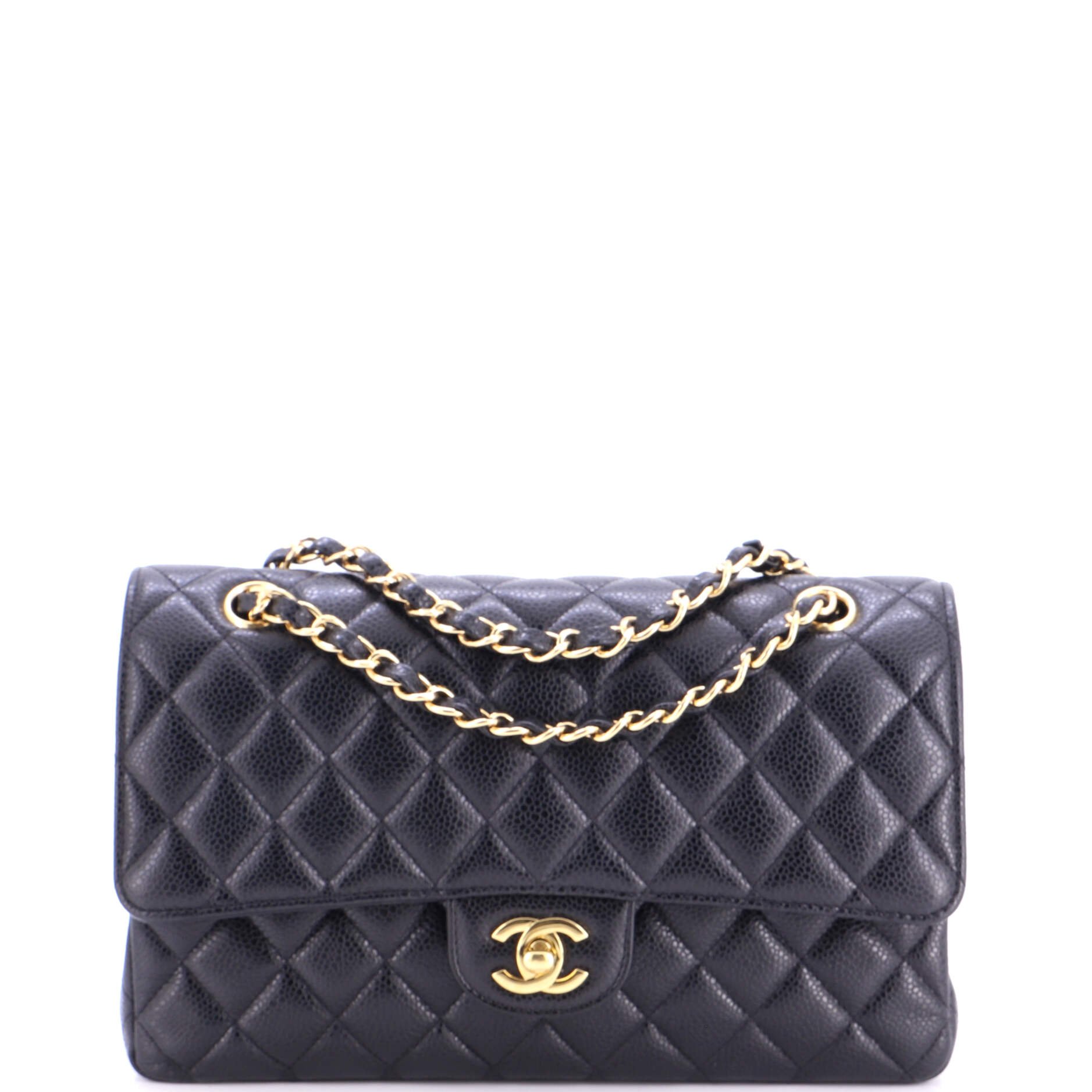 Classic Double Flap Bag Quilted Caviar Medium