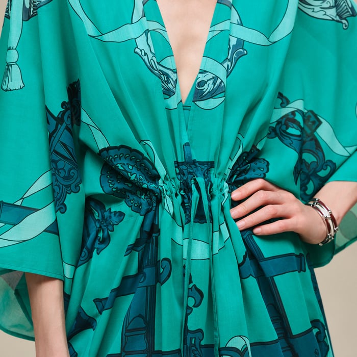 Vert Tourmaline "Ferronnerie Remix" Beach Caftan