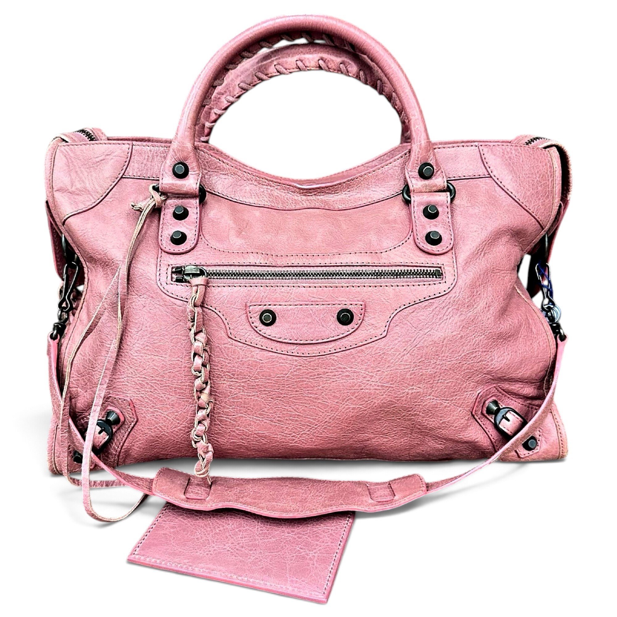 City leather handbag