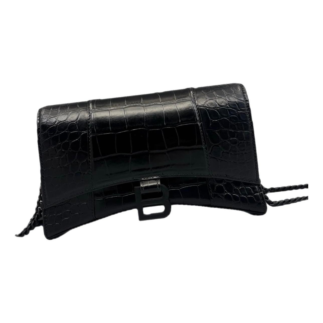 Hourglass leather handbag