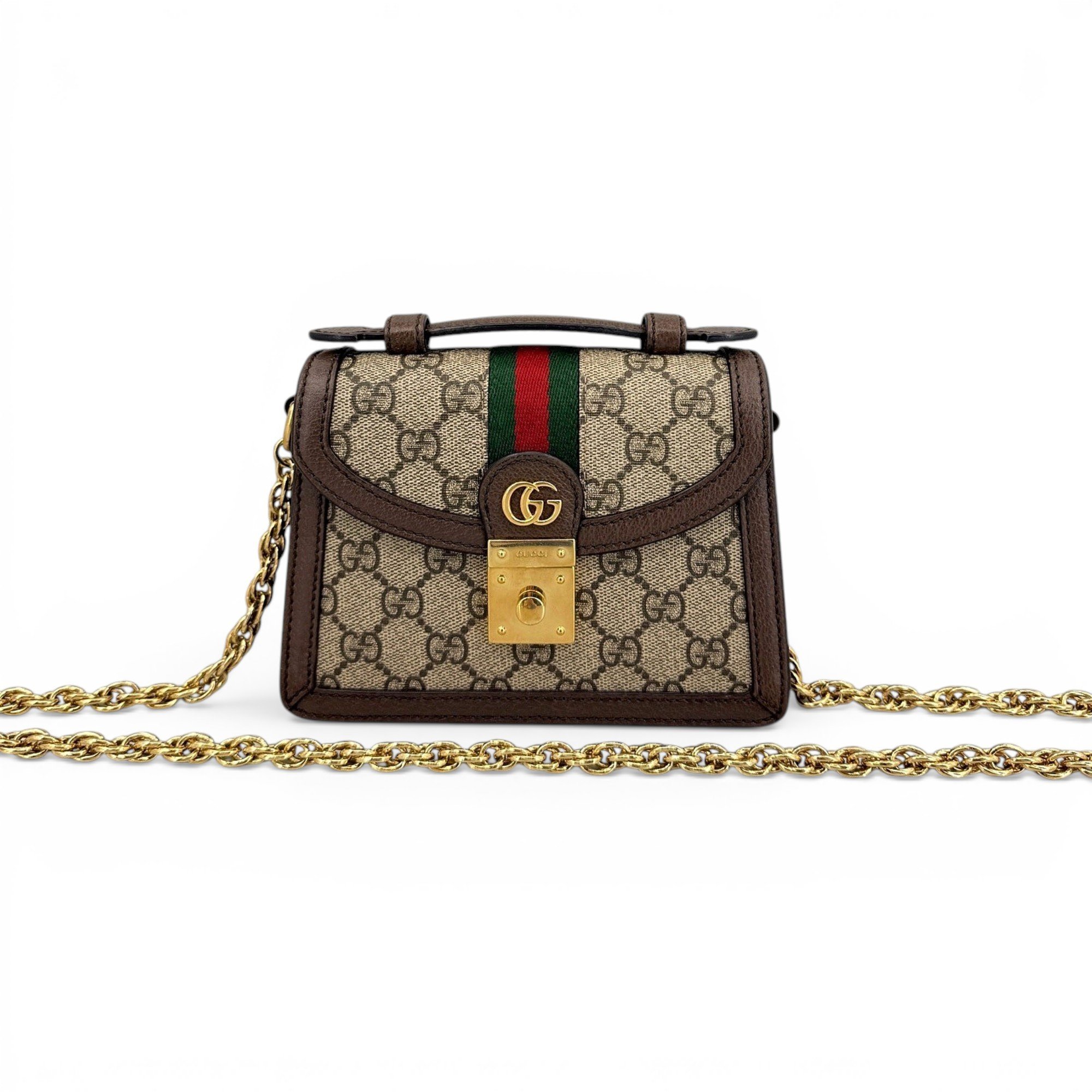 Ophidia Flap Top Handle leather handbag