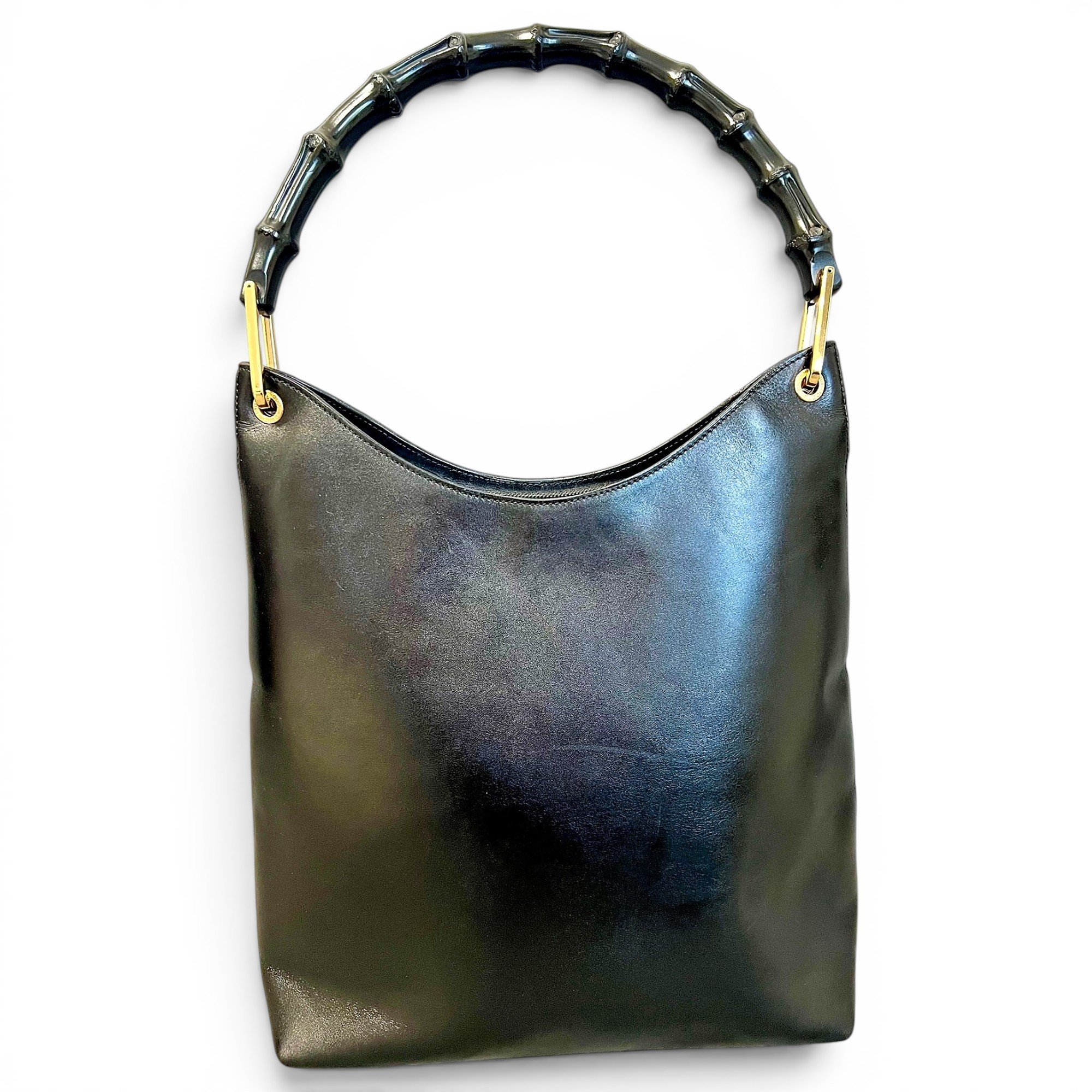 Bamboo Top Handle leather handbag