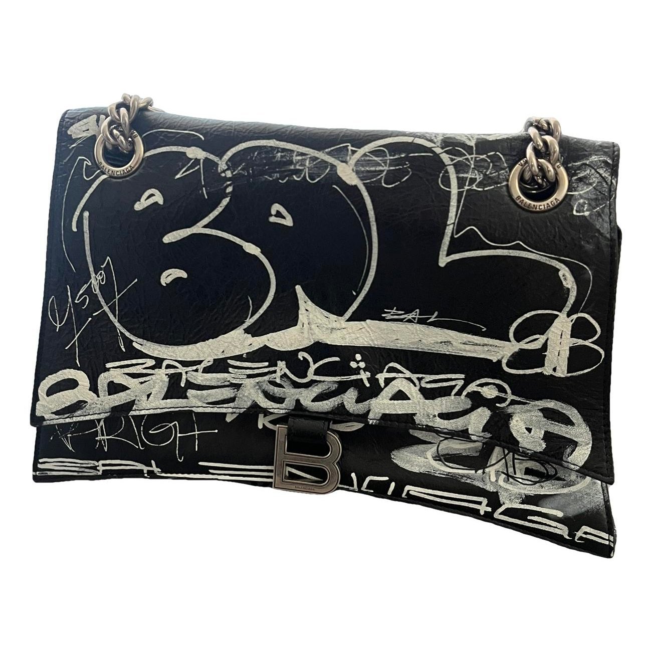 Crush leather handbag