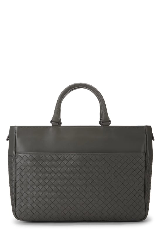 Bottega Veneta Grey Intrecciato Convertible Handbag