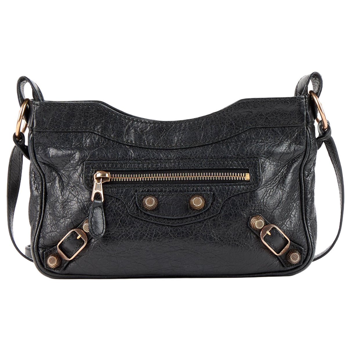 Hip leather crossbody bag