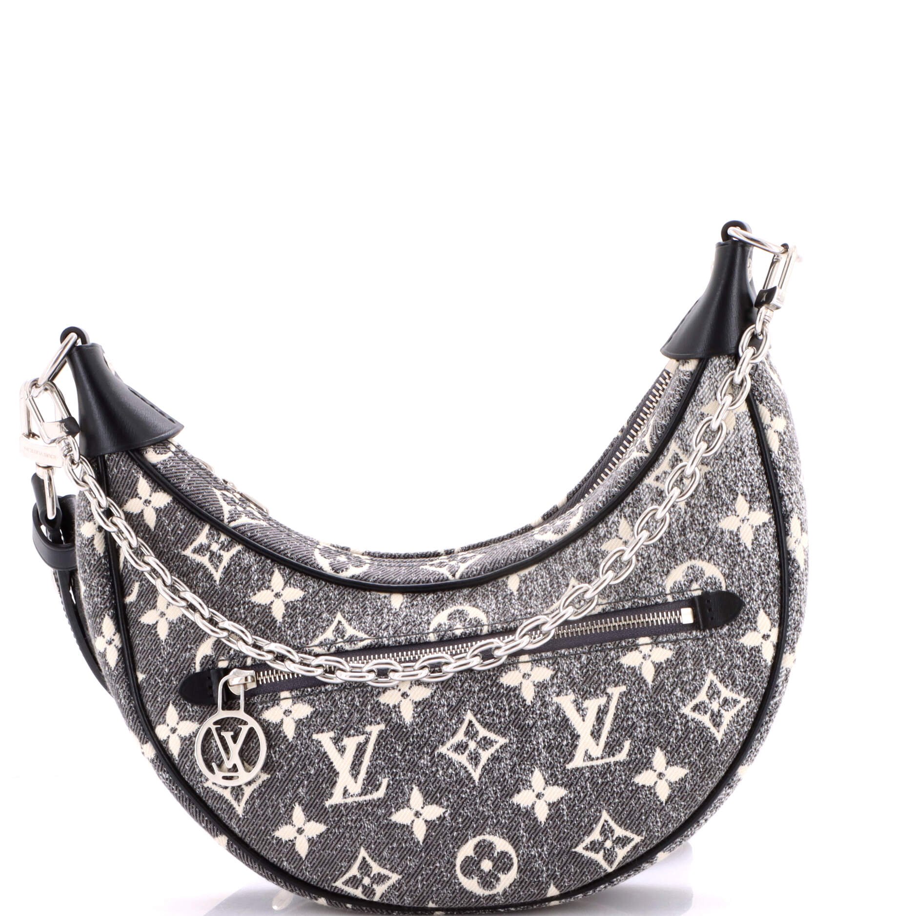 Loop Handbag Monogram Jacquard Denim