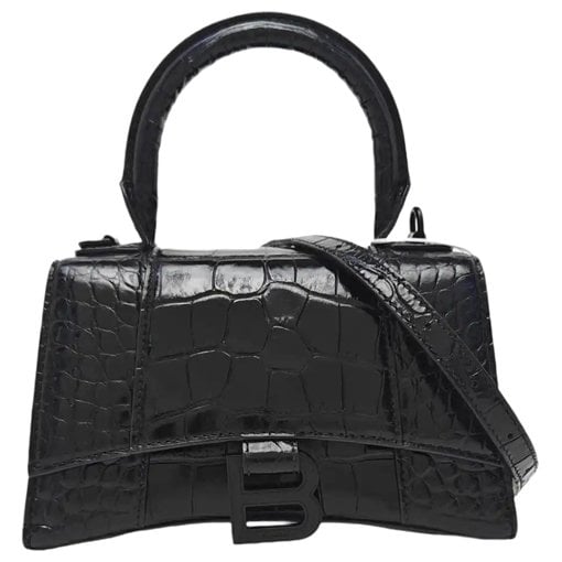 Hourglass leather handbag