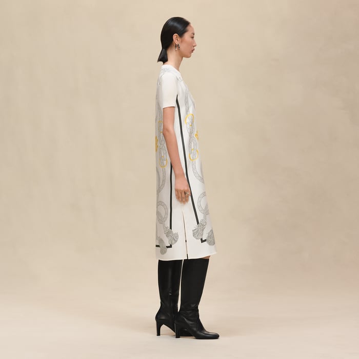 Blanc Nacre "Palefroi Remix" Twillaine Long Dress