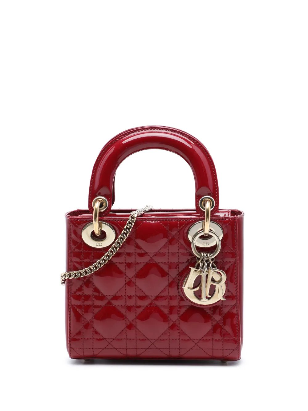 2018 Mini Patent Cannage Lady Dior satchel