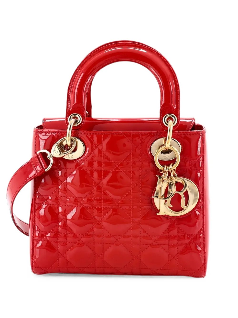 Lady Dior Bag Cannage Quilt Patent Small satchel