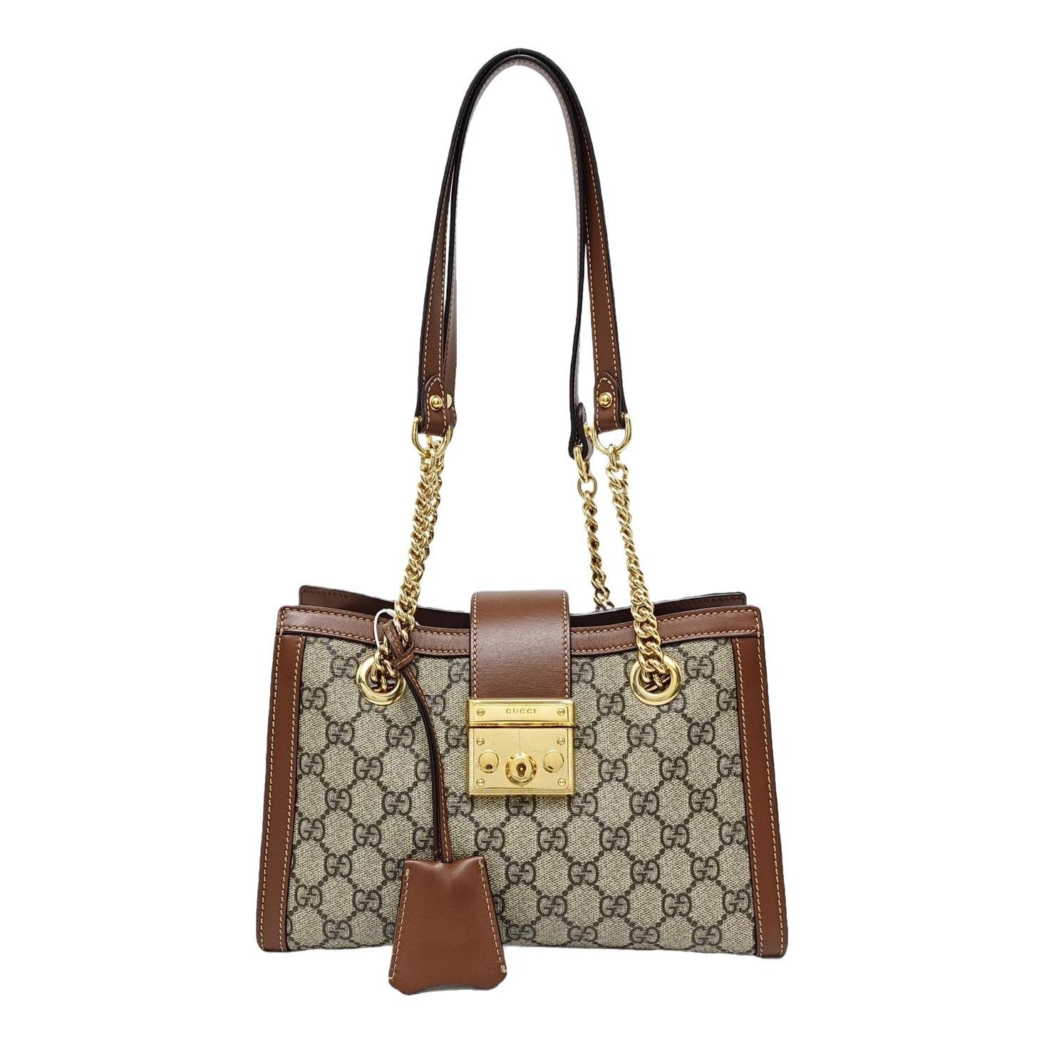 Padlock leather handbag