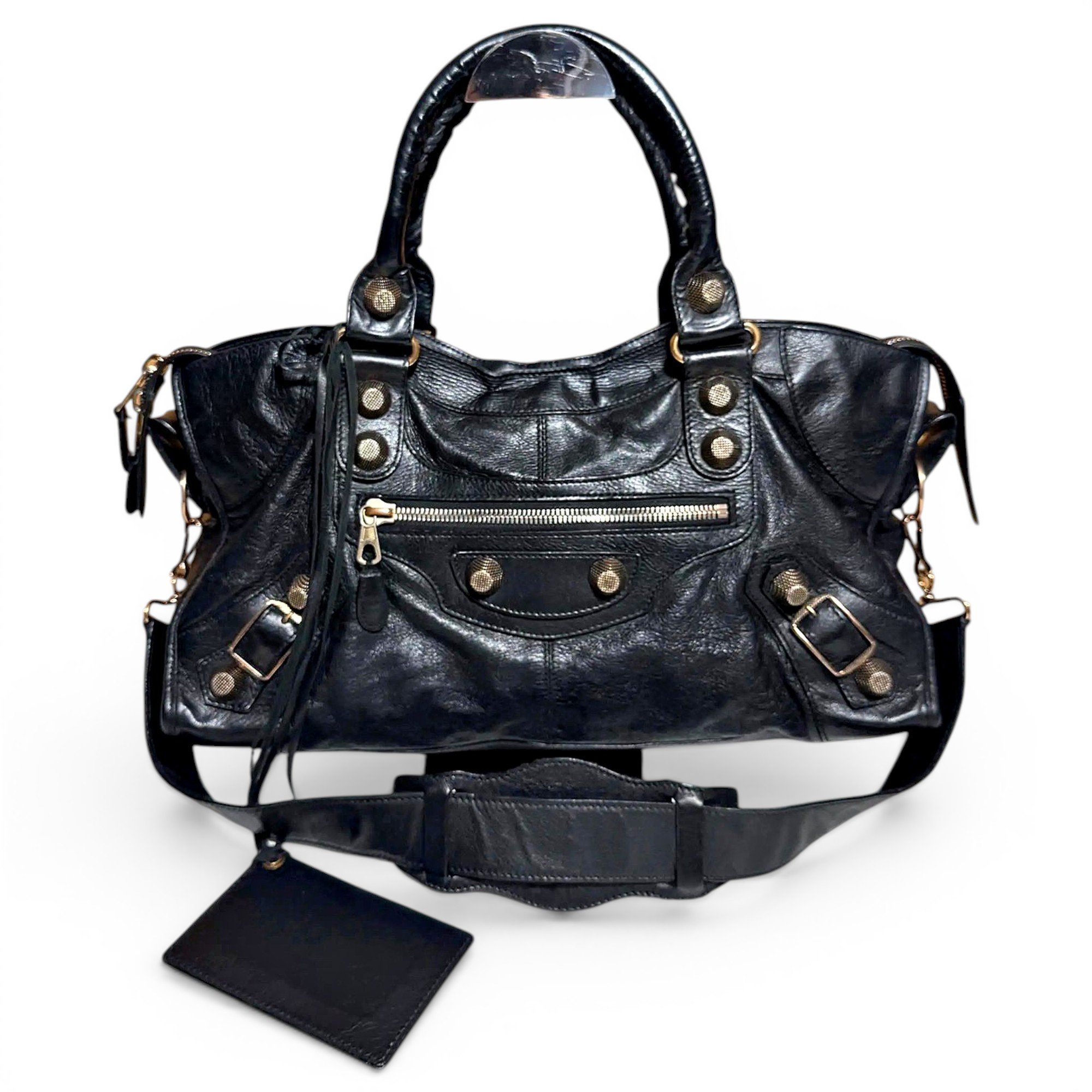 City leather handbag