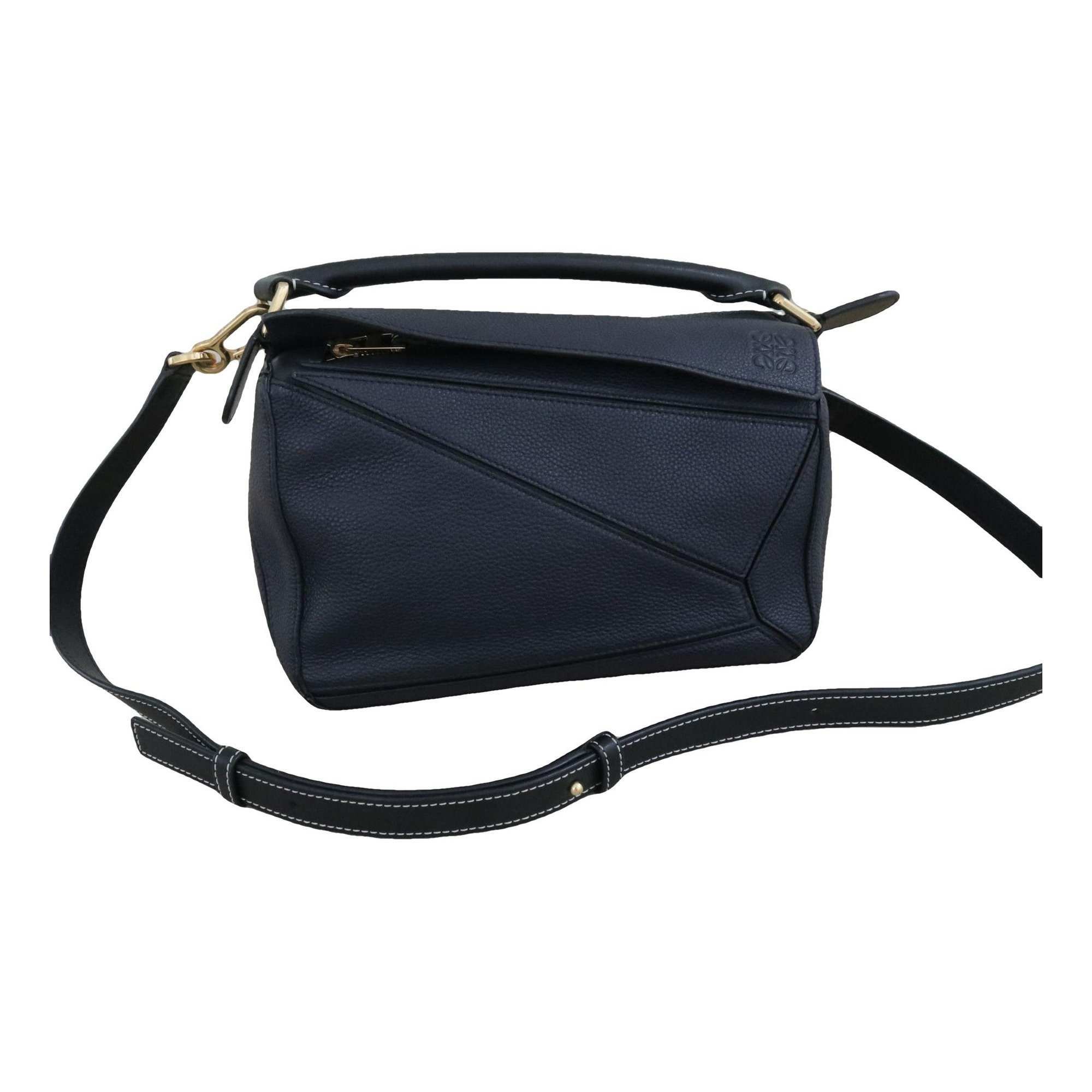 Puzzle leather handbag