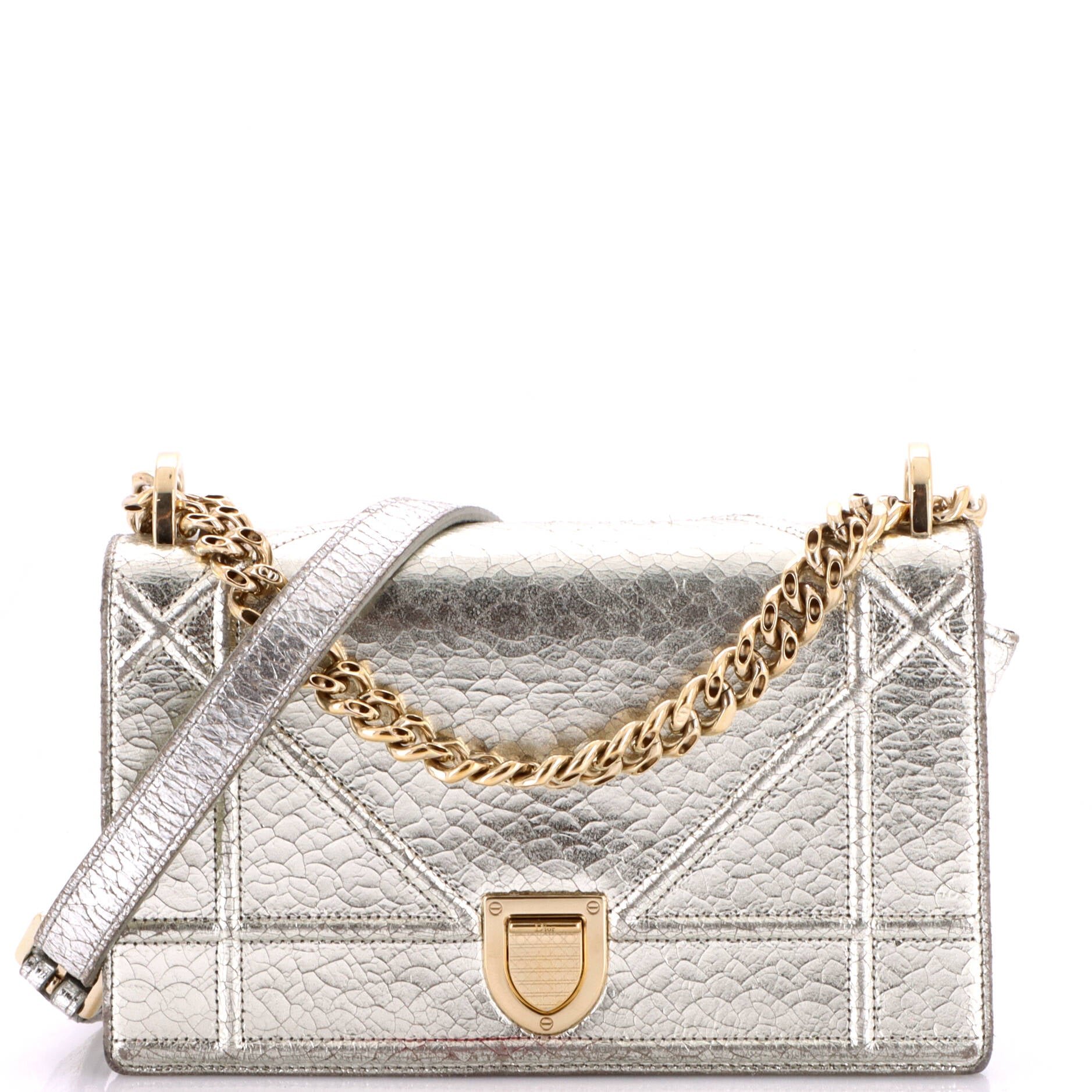 Diorama Flap Bag Crackled Deerskin Small