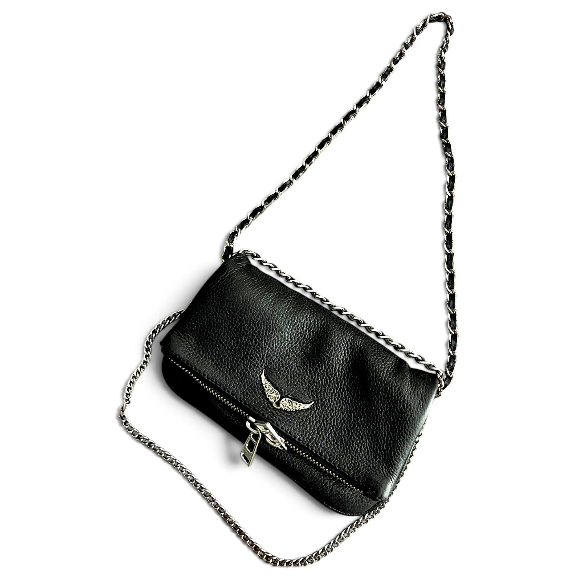 Rock leather clutch bag