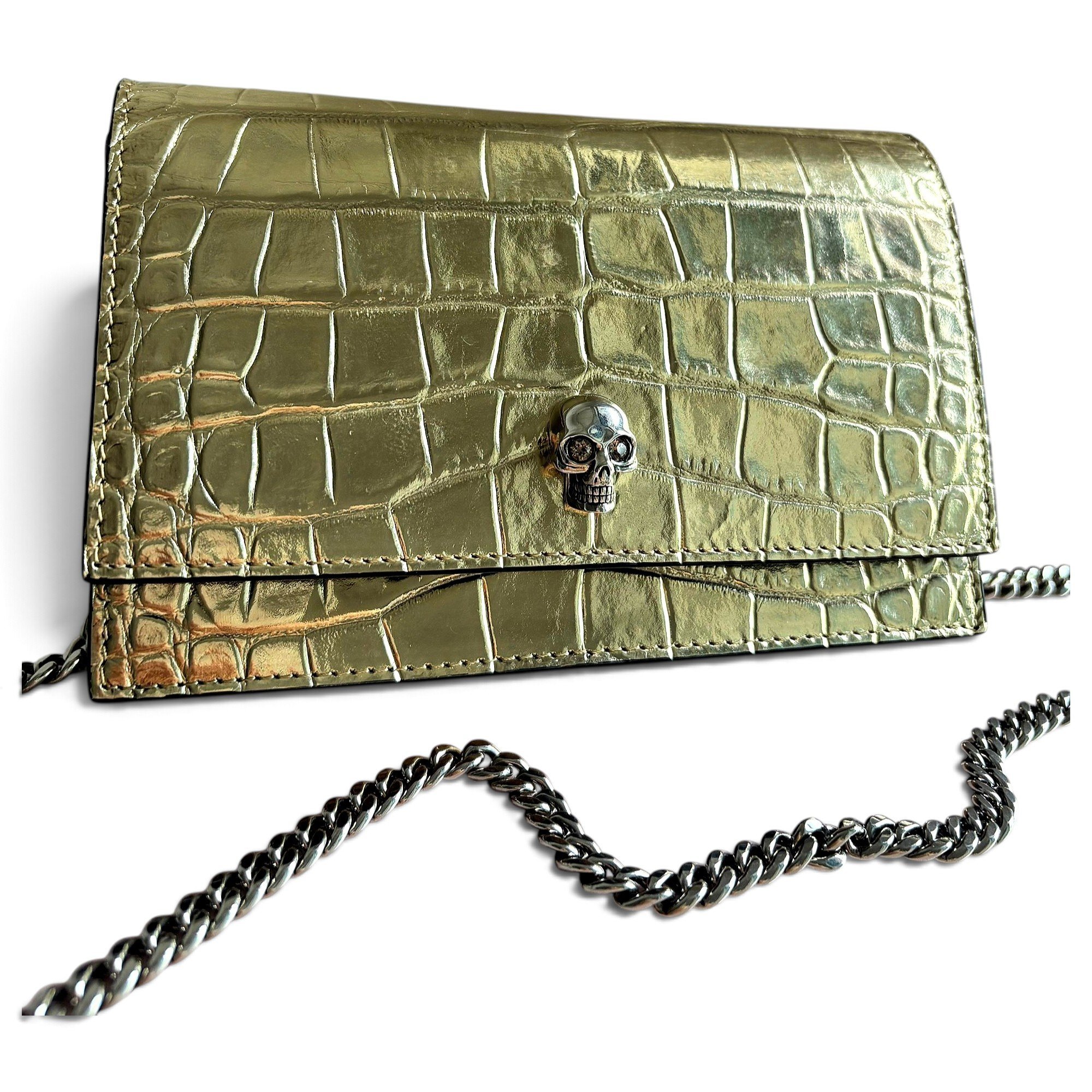 Skull leather handbag