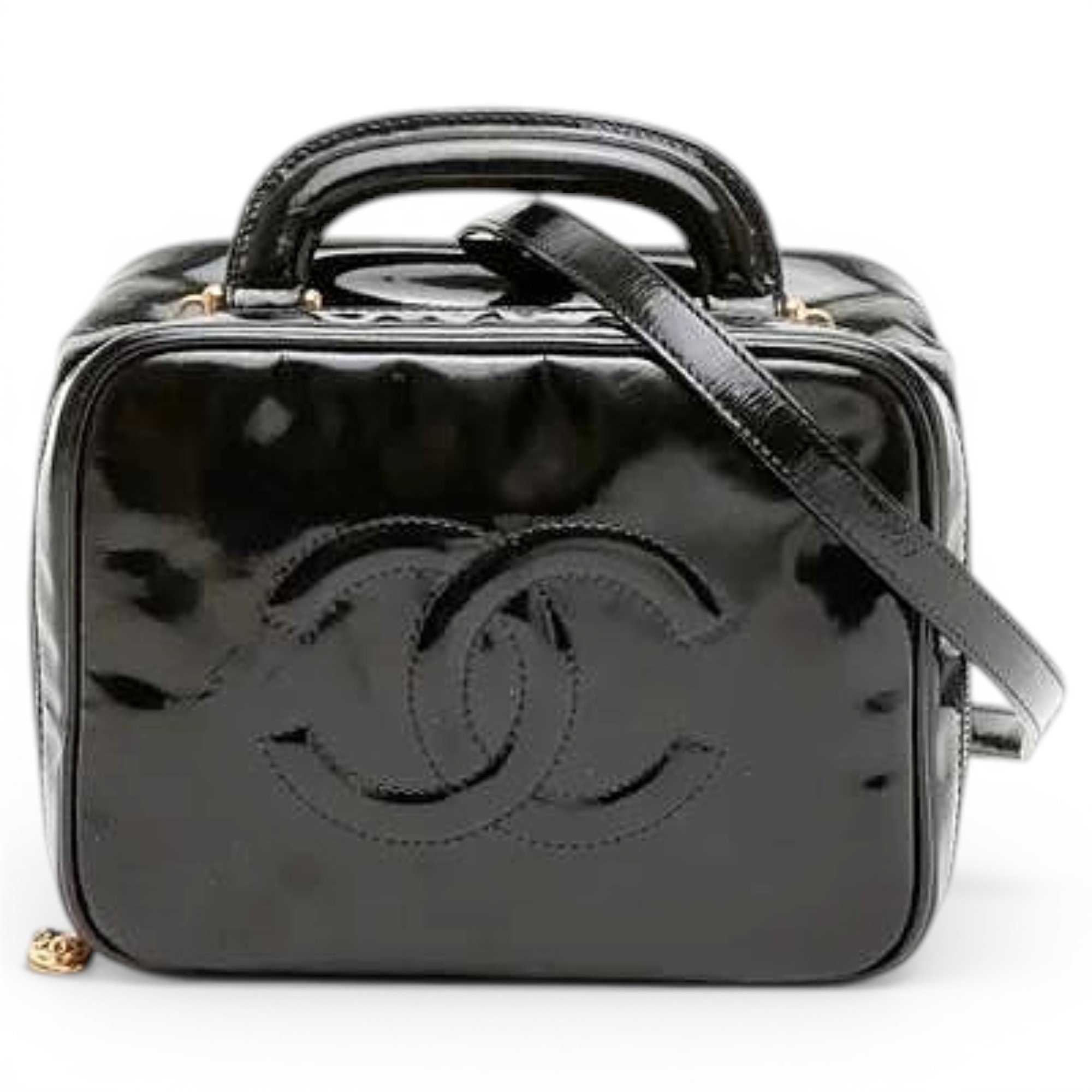 Trendy CC Vanity patent leather crossbody bag