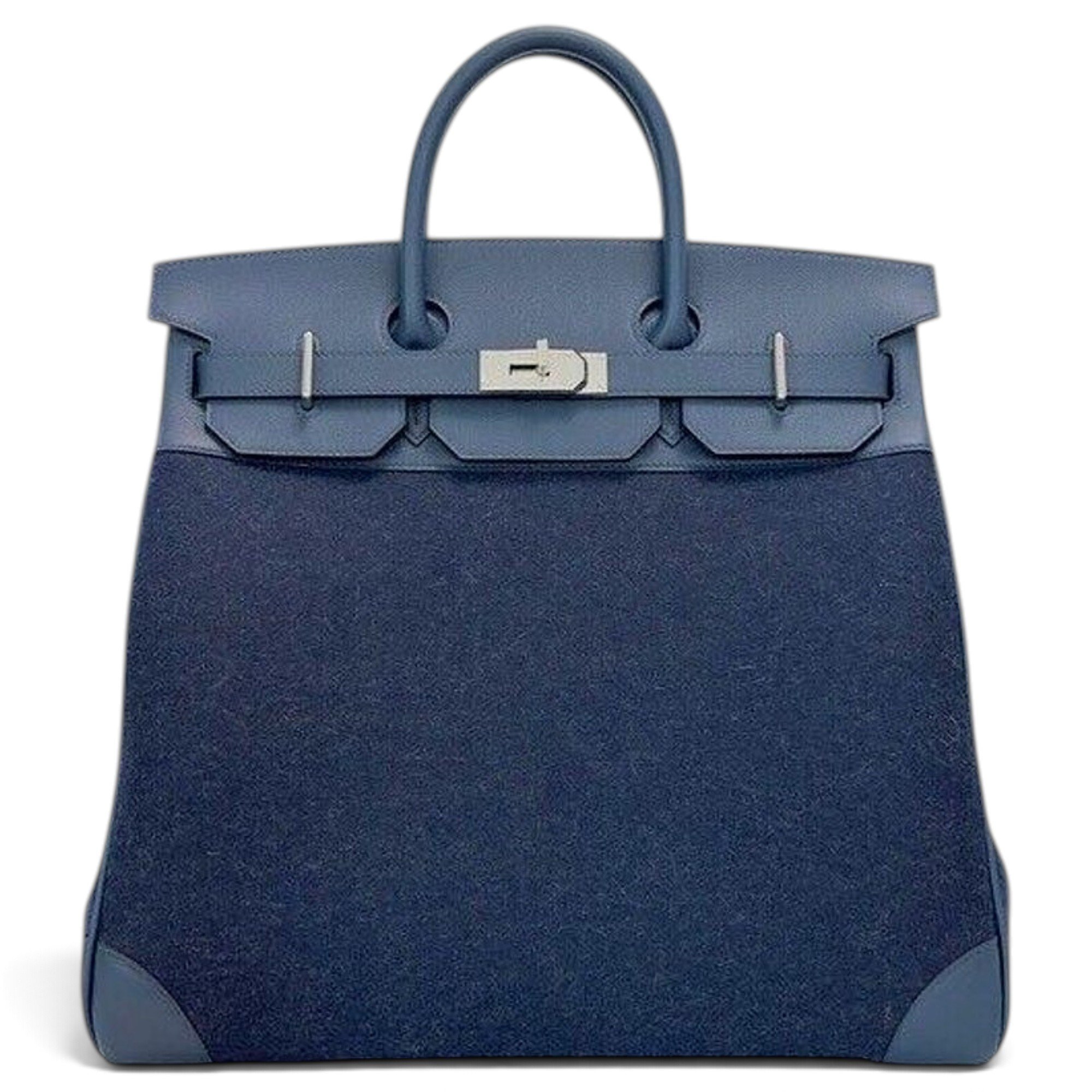 Hermes Birkin 40 Handbag Bleu Nuit Feutre