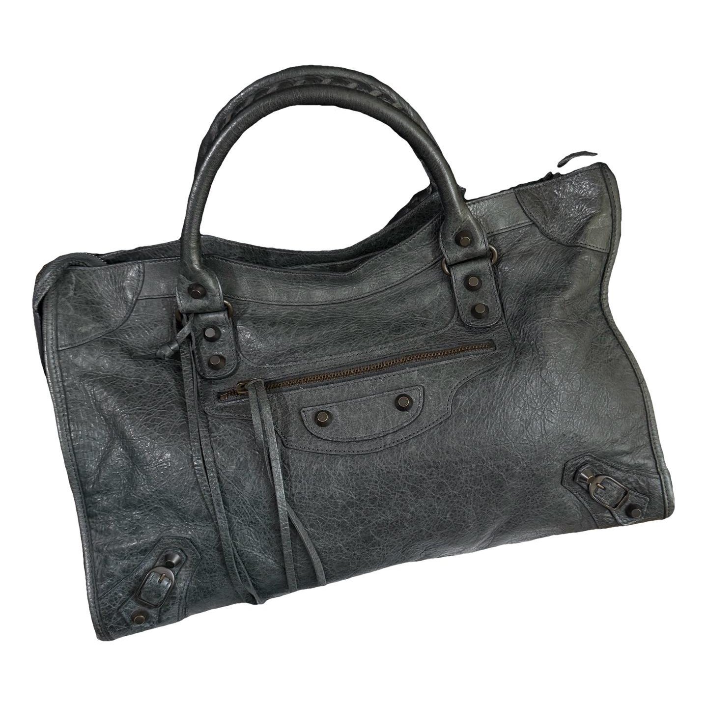 City leather handbag