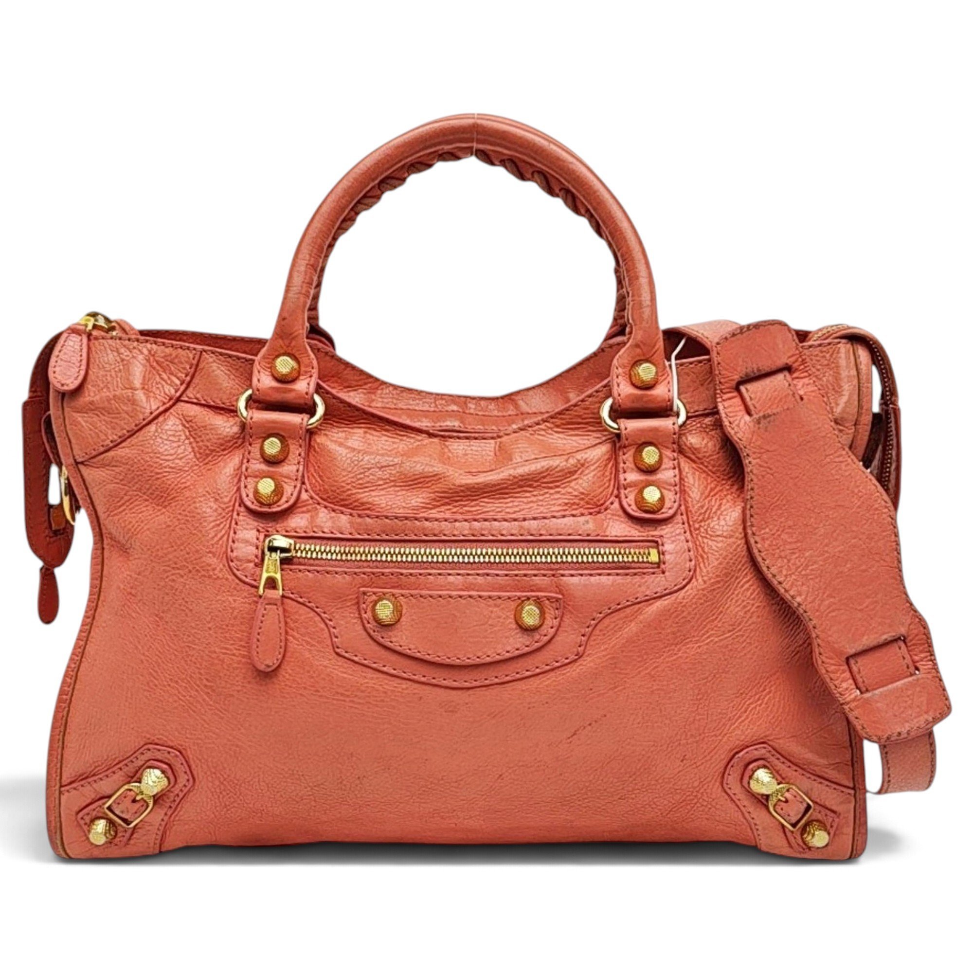 City leather handbag