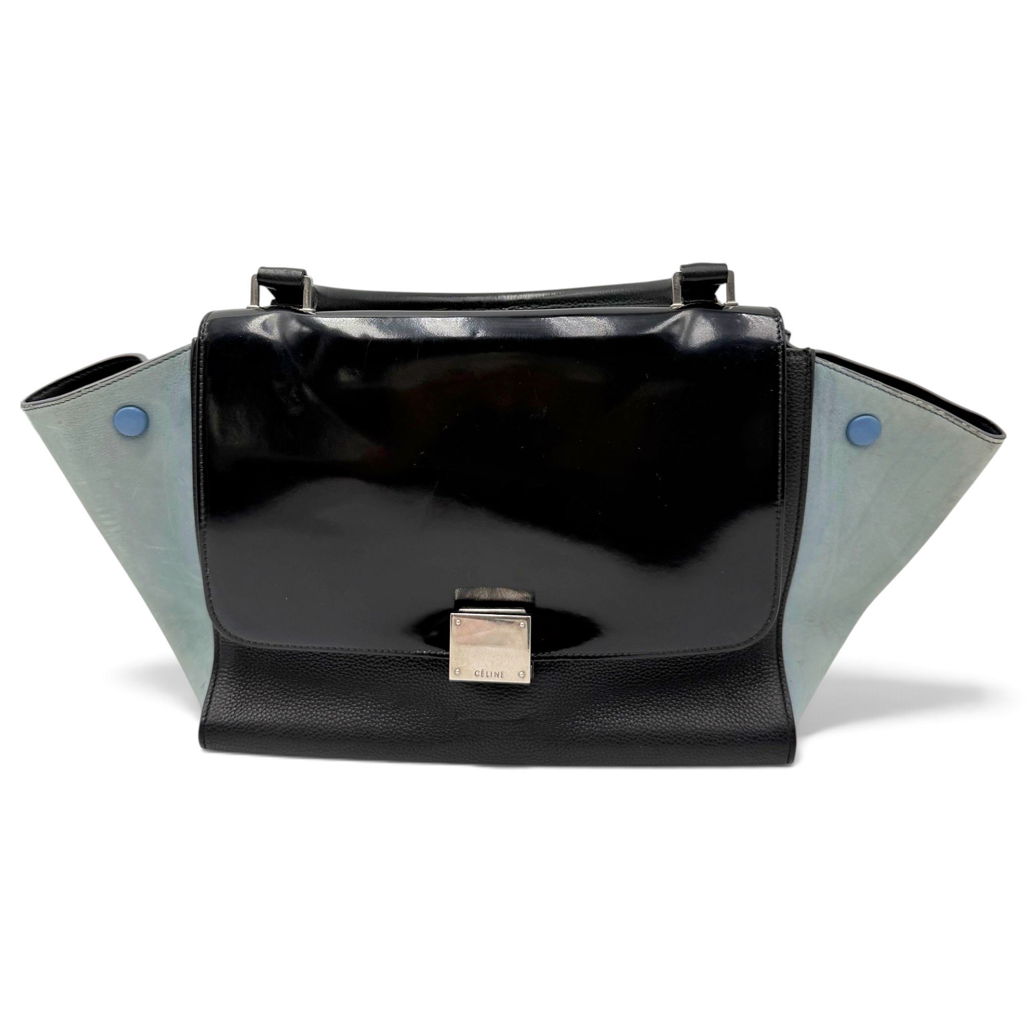 Trapèze leather handbag