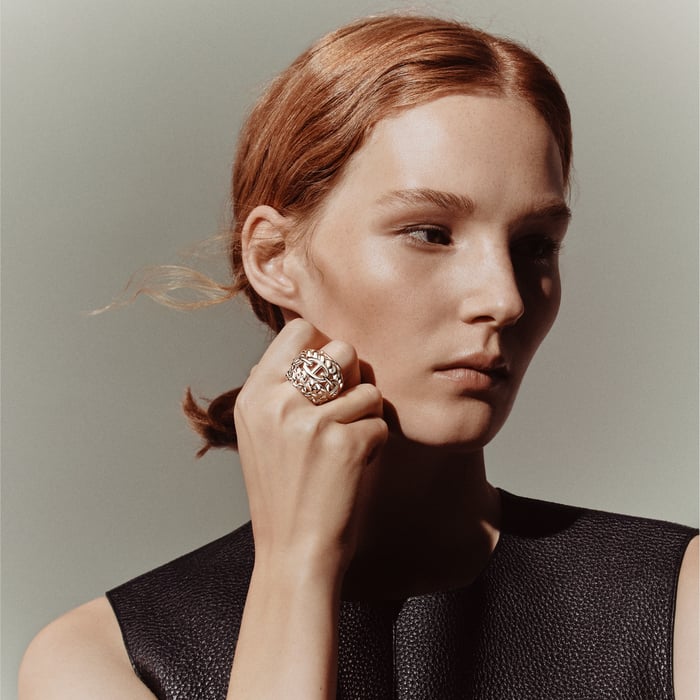 Sans Coloris Chaine d'Ancre Multichaines Ring, Very Large Model